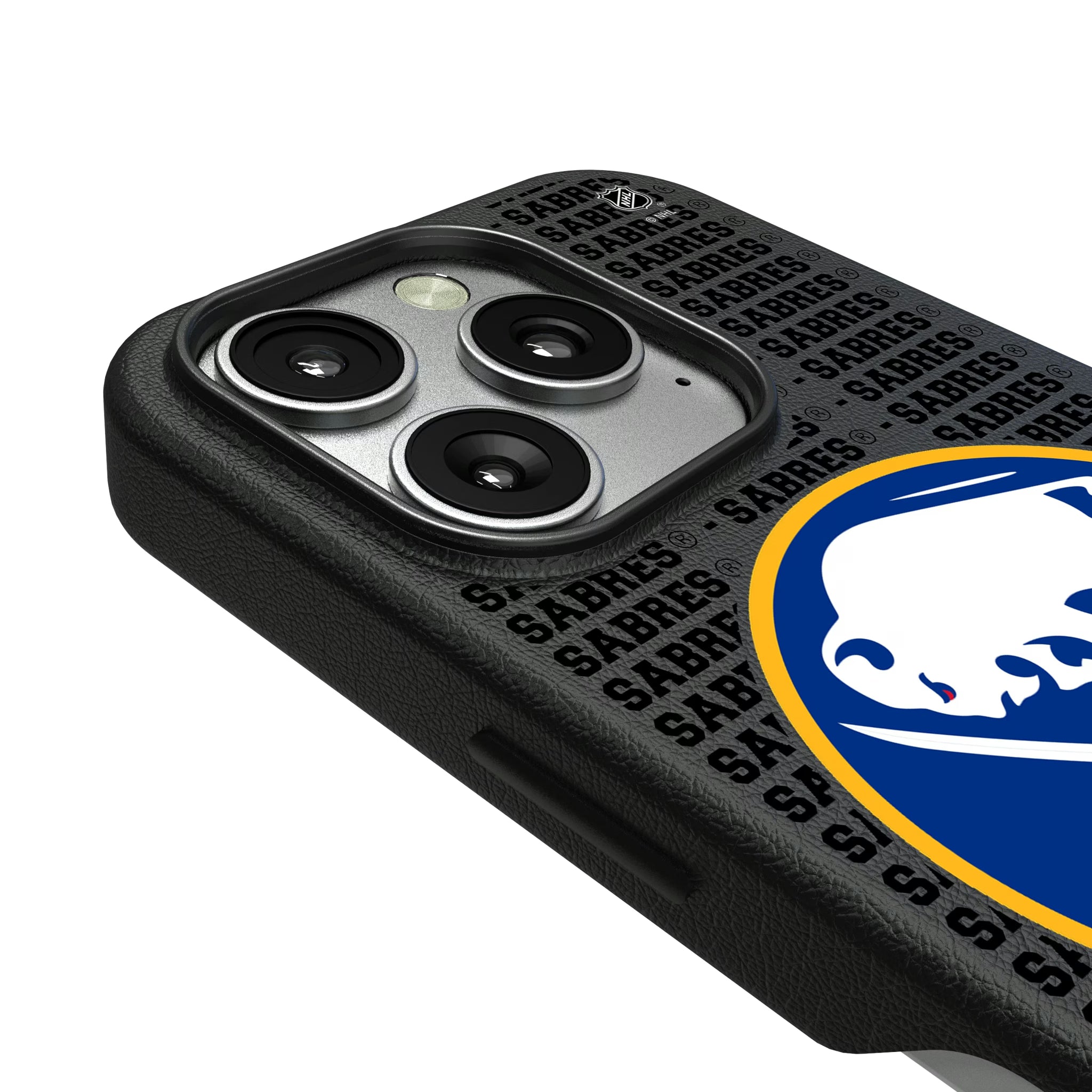 Buffalo Sabres Text Backdrop iPhone MagSafe Compatible Phone Case for Apple iPhone - Detail