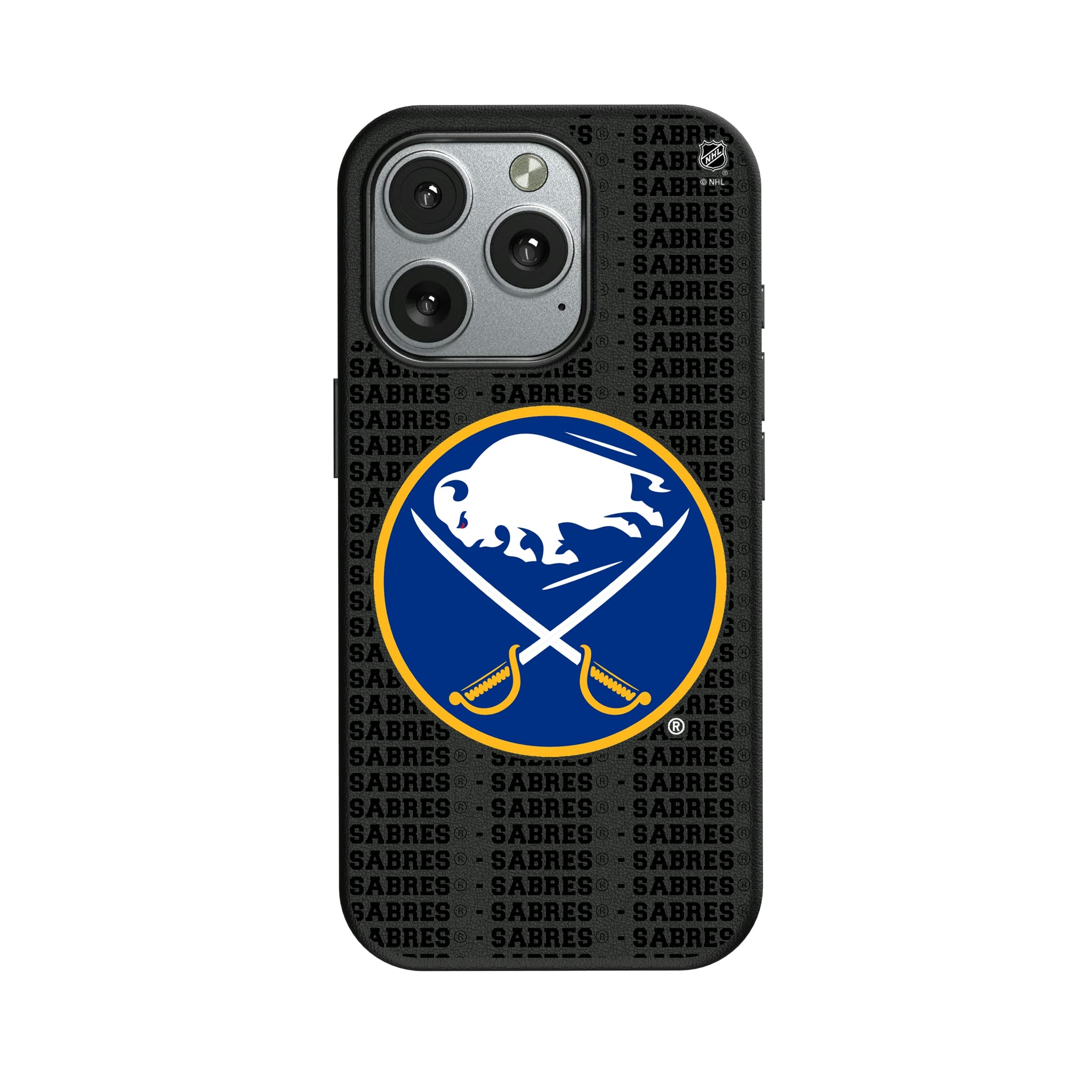 Buffalo Sabres Text Backdrop iPhone MagSafe Compatible Phone Case for Apple iPhone