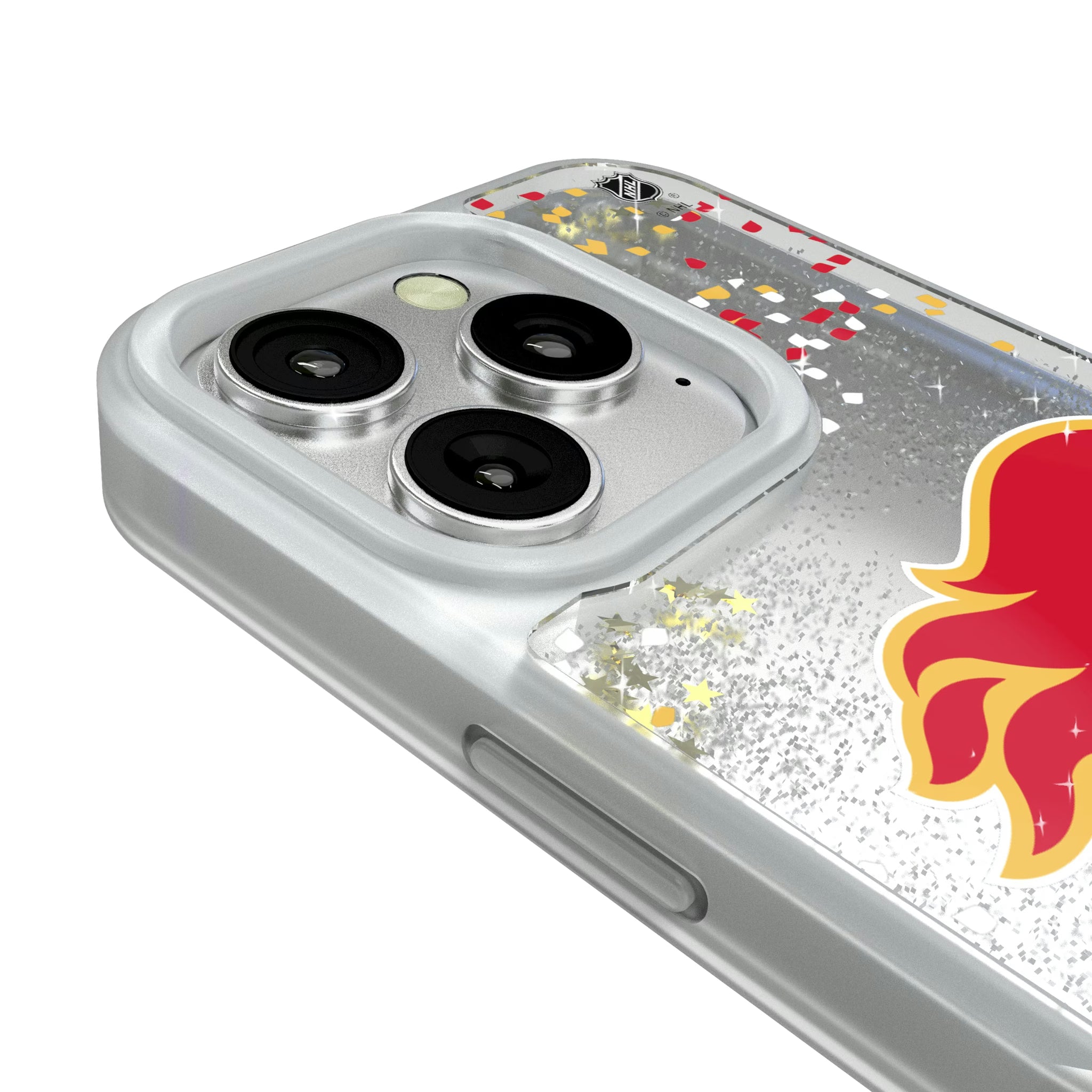 Calgary Flames Confetti iPhone Glitter Phone Case for Apple iPhone - Detail#Device_iPhone 16 Pro