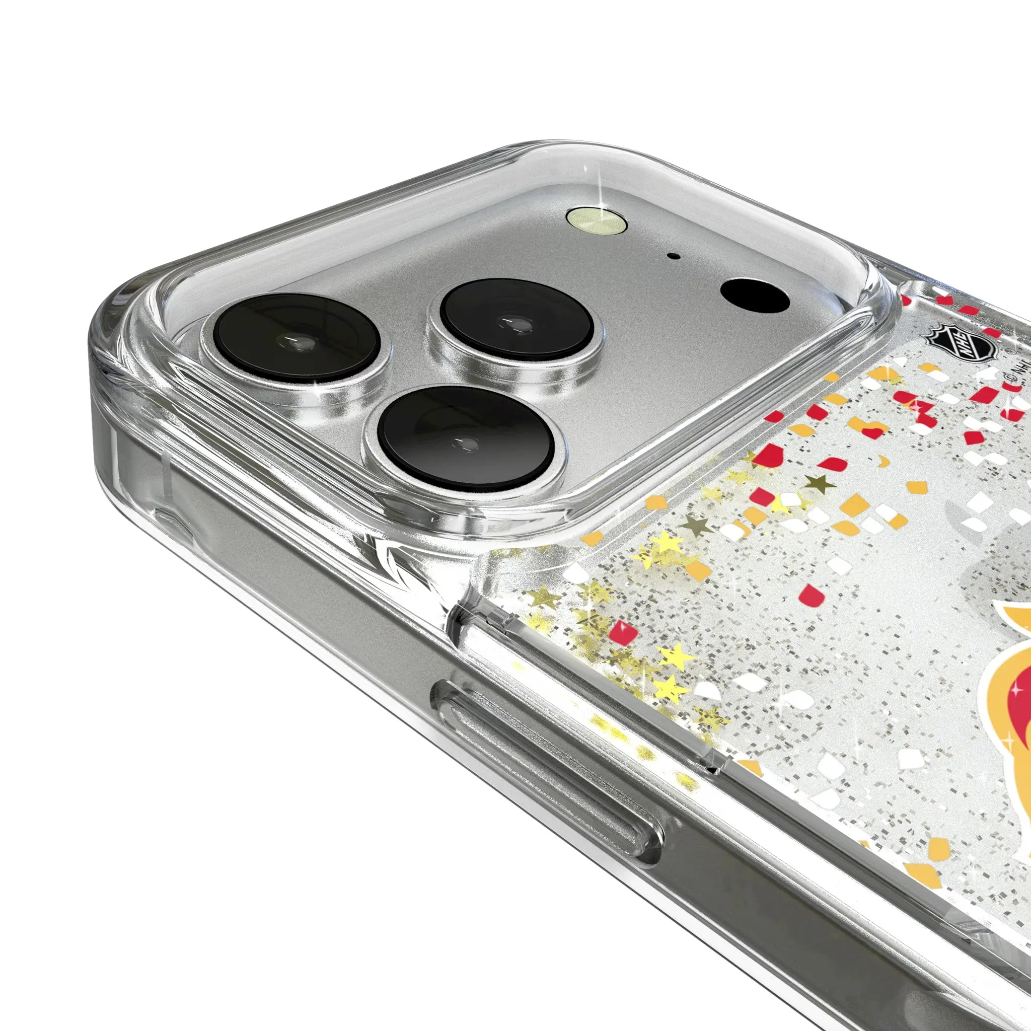 Calgary Flames Confetti iPhone Glitter Phone Case for Apple iPhone - Detail