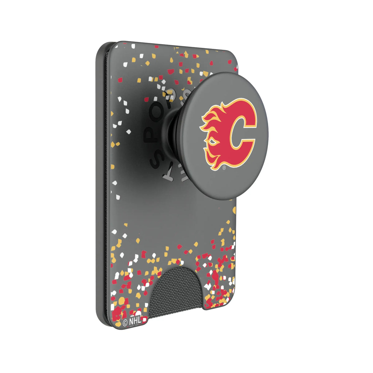 Calgary Flames Confetti Popsockets Wallet Magnetic
