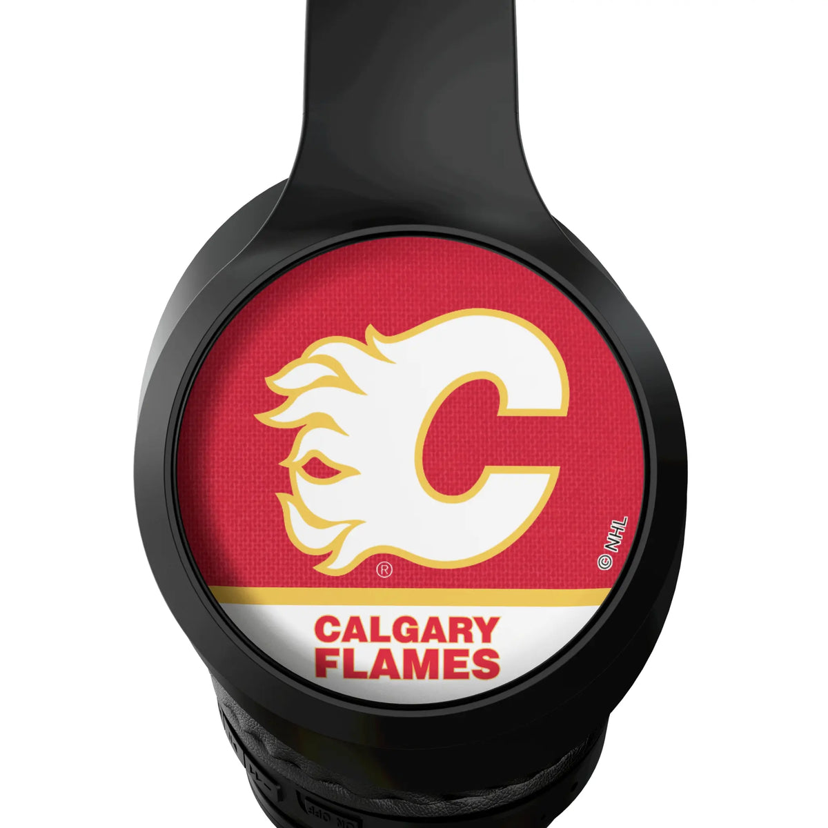 Calgary Flames Endzone Solid Wireless Over-Ear Headphones With Case - Detail
