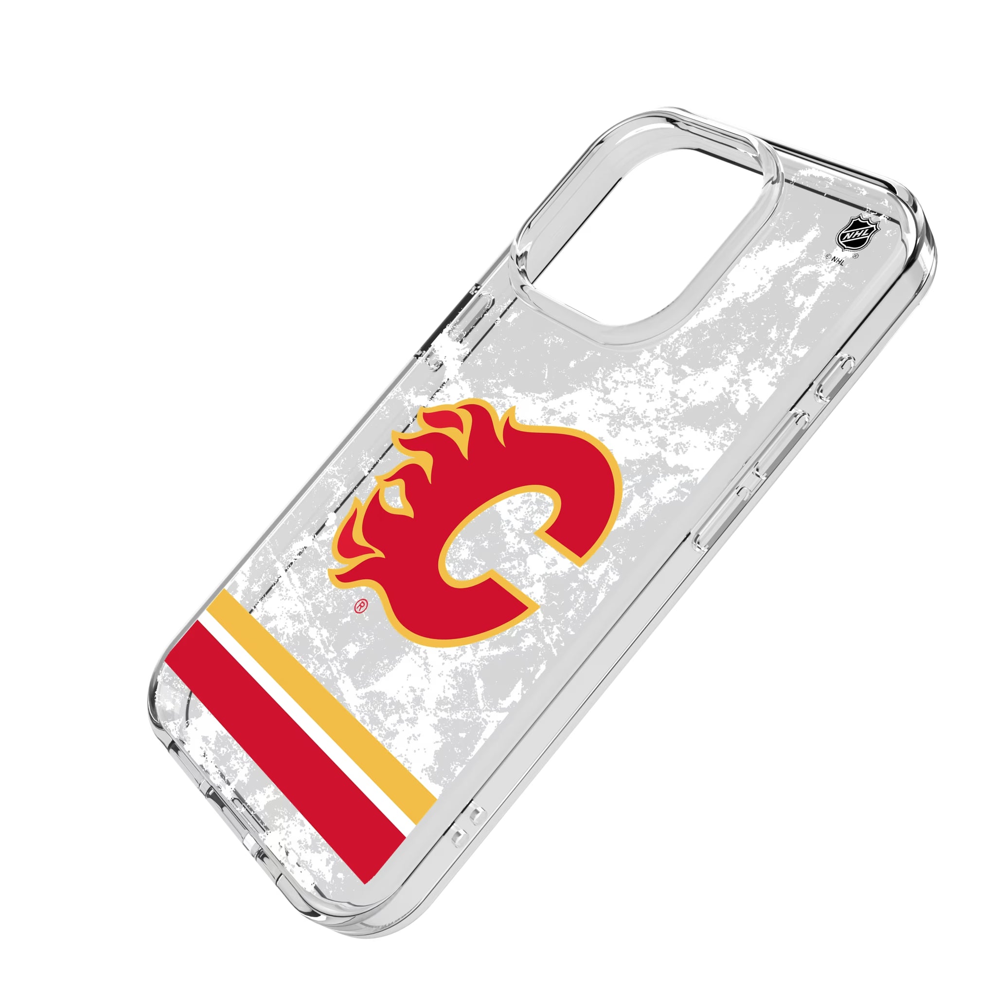 Calgary Flames Ice Stripe iPhone Clear Phone Case for Apple iPhone - Isometric View