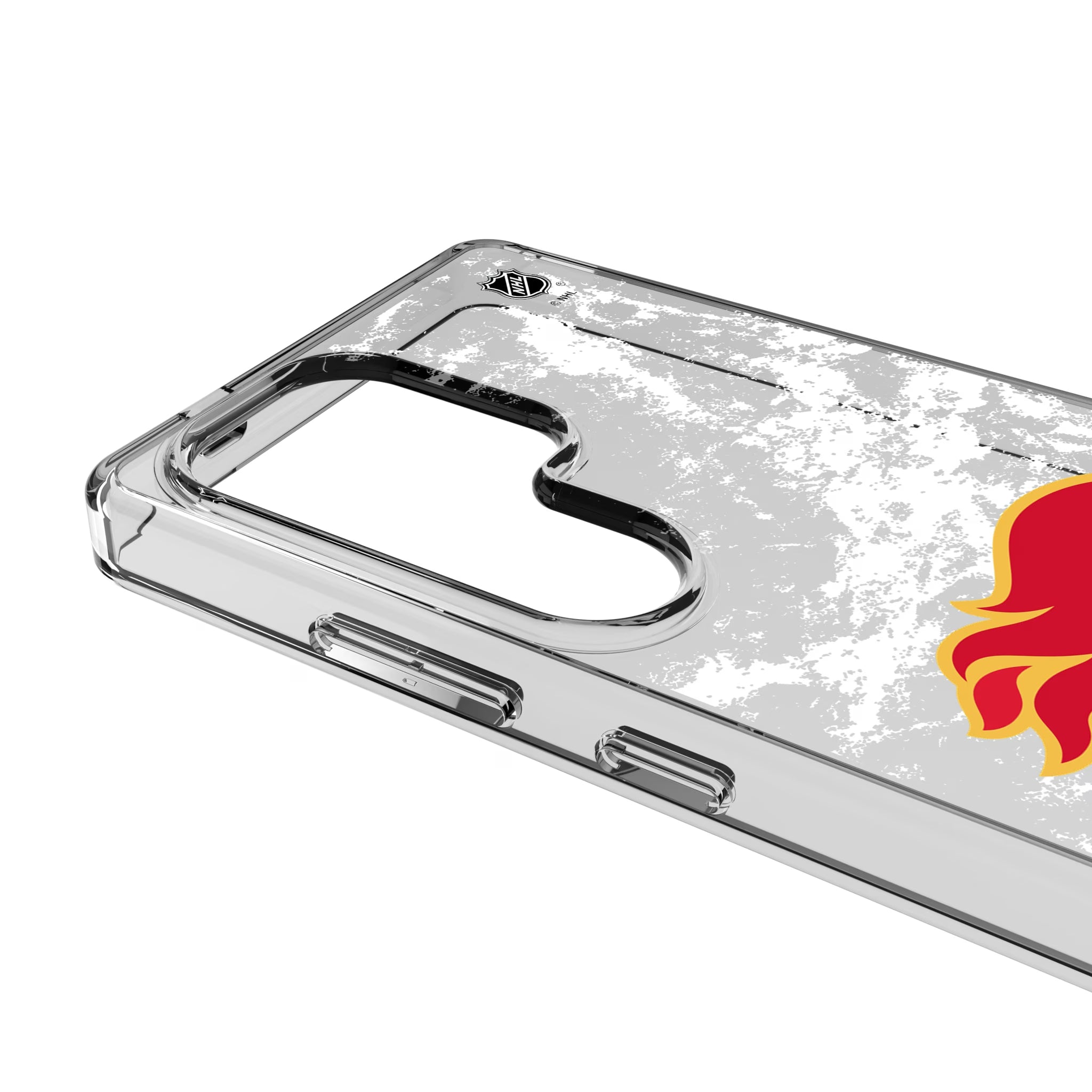 Calgary Flames Ice Stripe Galaxy Clear Phone Case for Samsung Galaxy - Detail