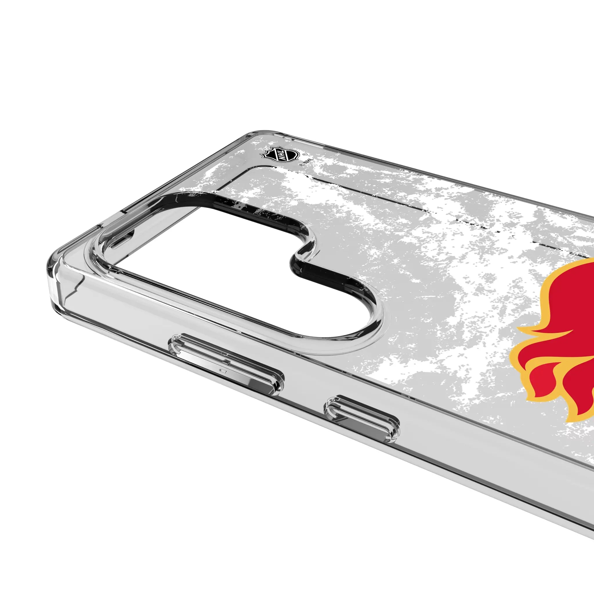 Calgary Flames Ice Stripe Galaxy Clear Phone Case for Samsung Galaxy - Detail#Device_Galaxy S25 Ultra