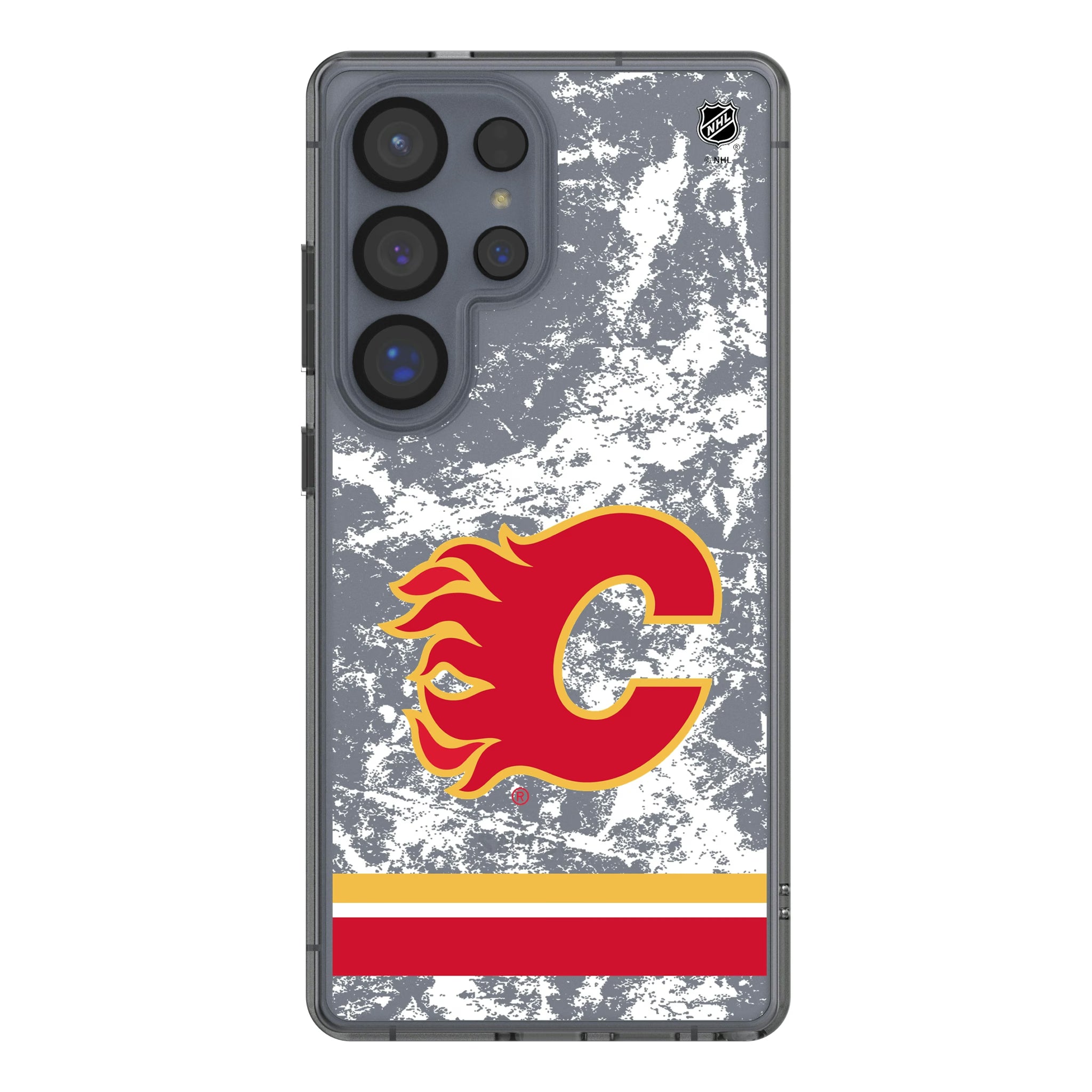 Calgary Flames Ice Stripe Galaxy Clear Phone Case for Samsung Galaxy