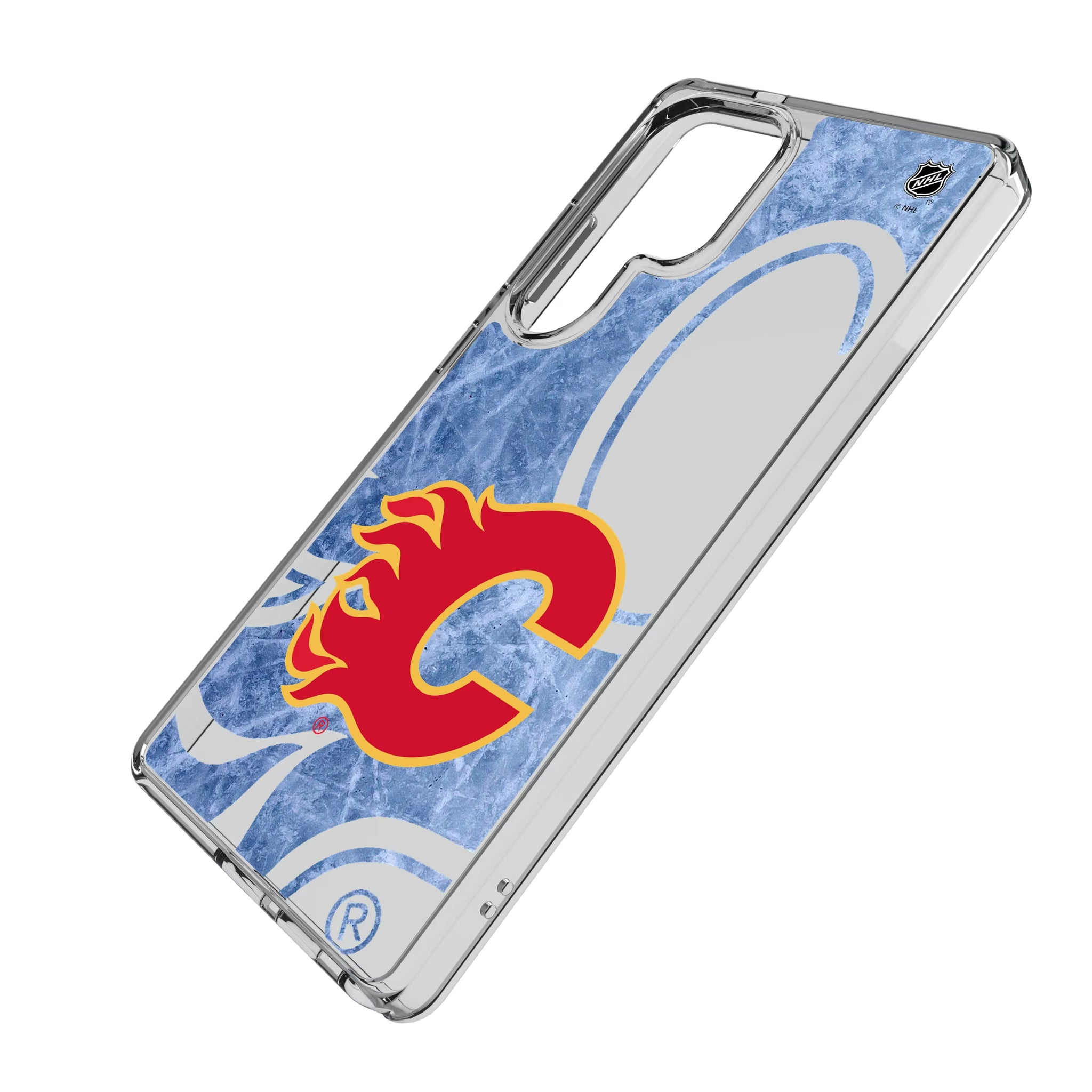 Calgary Flames Ice Tilt Galaxy Clear Phone Case for Samsung Galaxy - Isometric View