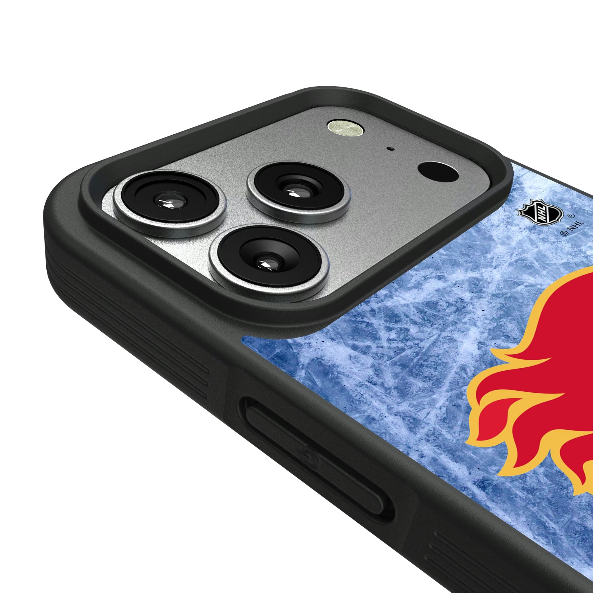 Calgary Flames Ice Wordmark iPhone Bump Phone Case for Apple iPhone - Detail#Device_iPhone 17 Pro