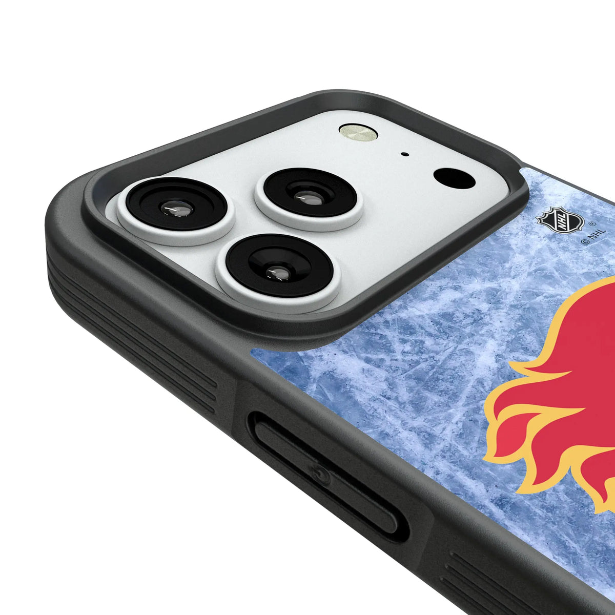 Calgary Flames Ice Wordmark iPhone Bump Phone Case for Apple iPhone - Detail#Device_iPhone 18 Pro