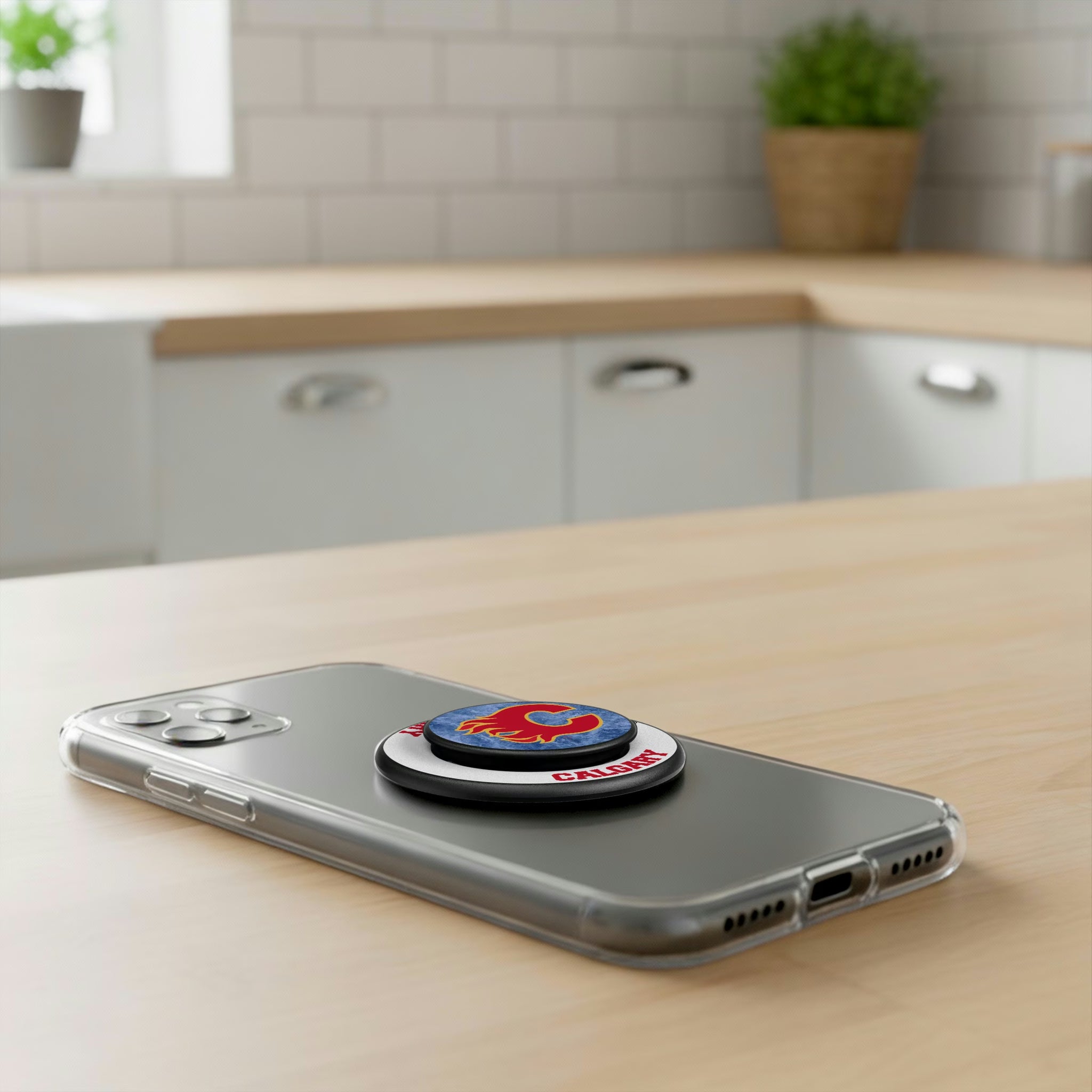 Calgary Flames Ice Wordmark Popsockets Round Magnetic - Lifestyle