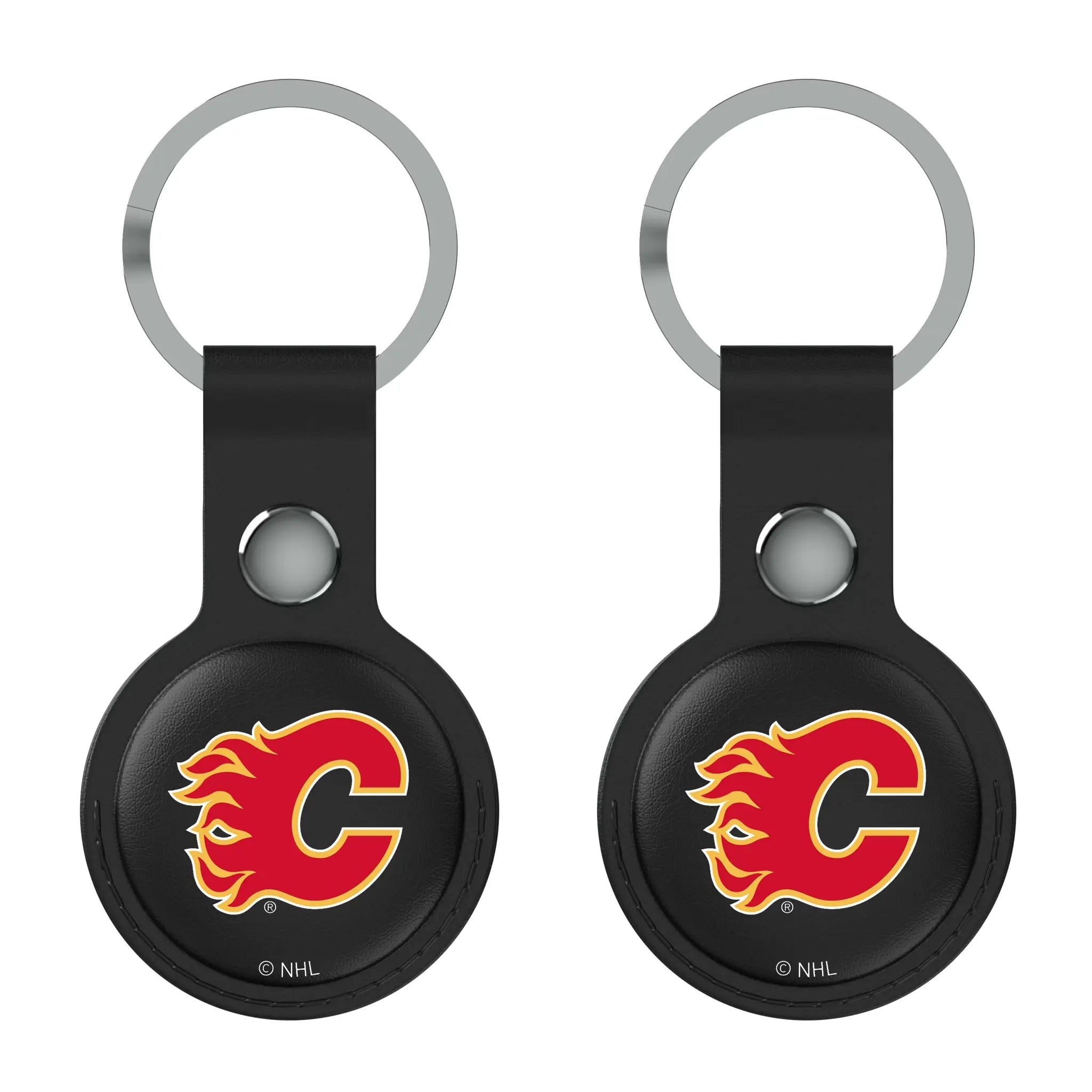 Calgary Flames Insignia AirTag Black Airtag Holder 2-Pack