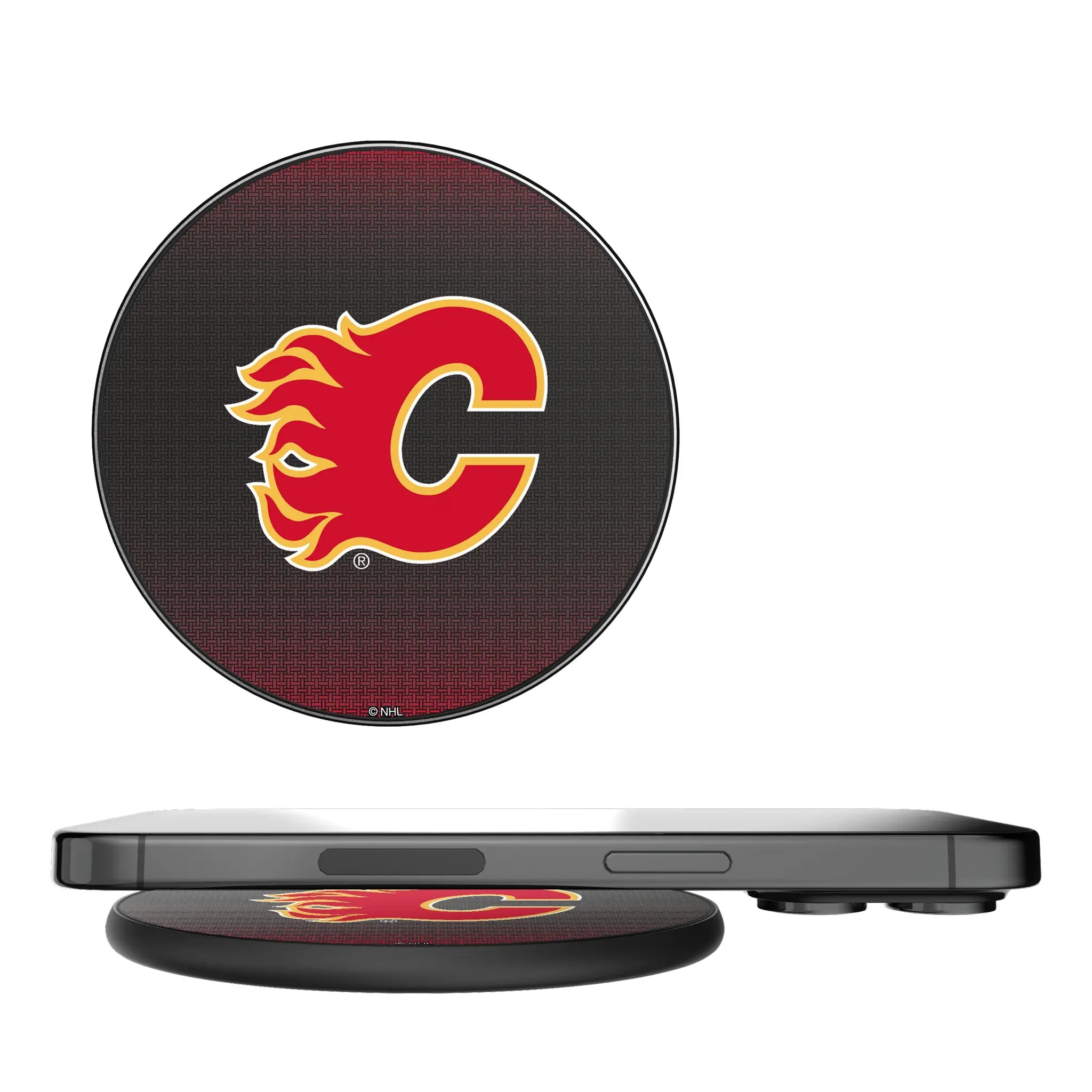 Calgary Flames Linen 15-Watt Wireless Charger