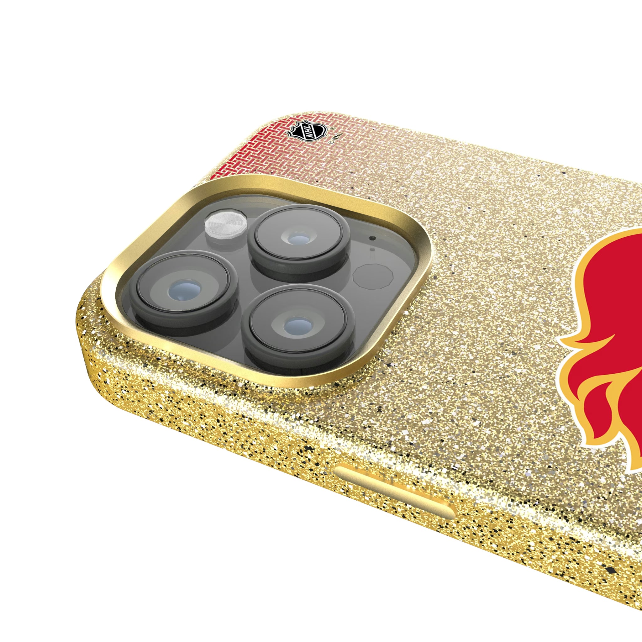 Calgary Flames Linen iPhone Bling Phone Case for Apple iPhone - Detail
