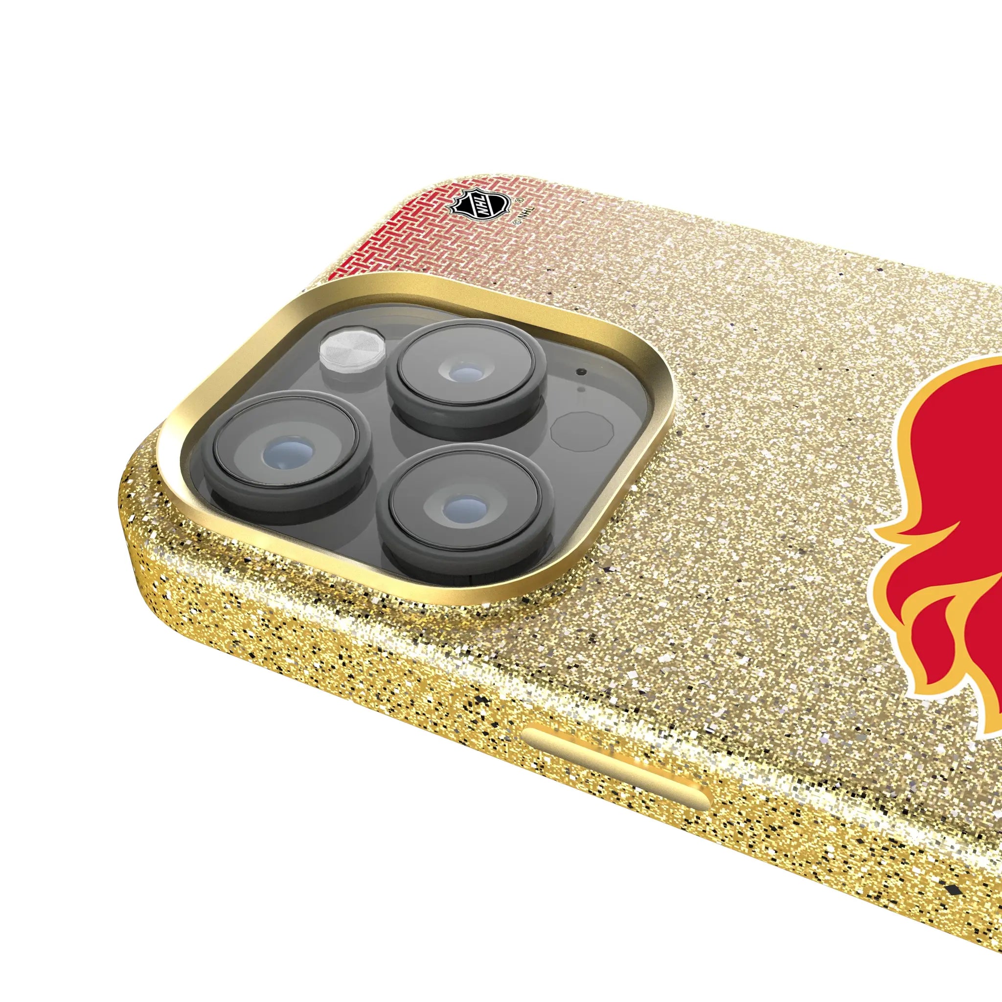 Calgary Flames Linen iPhone Bling Phone Case for Apple iPhone - Detail