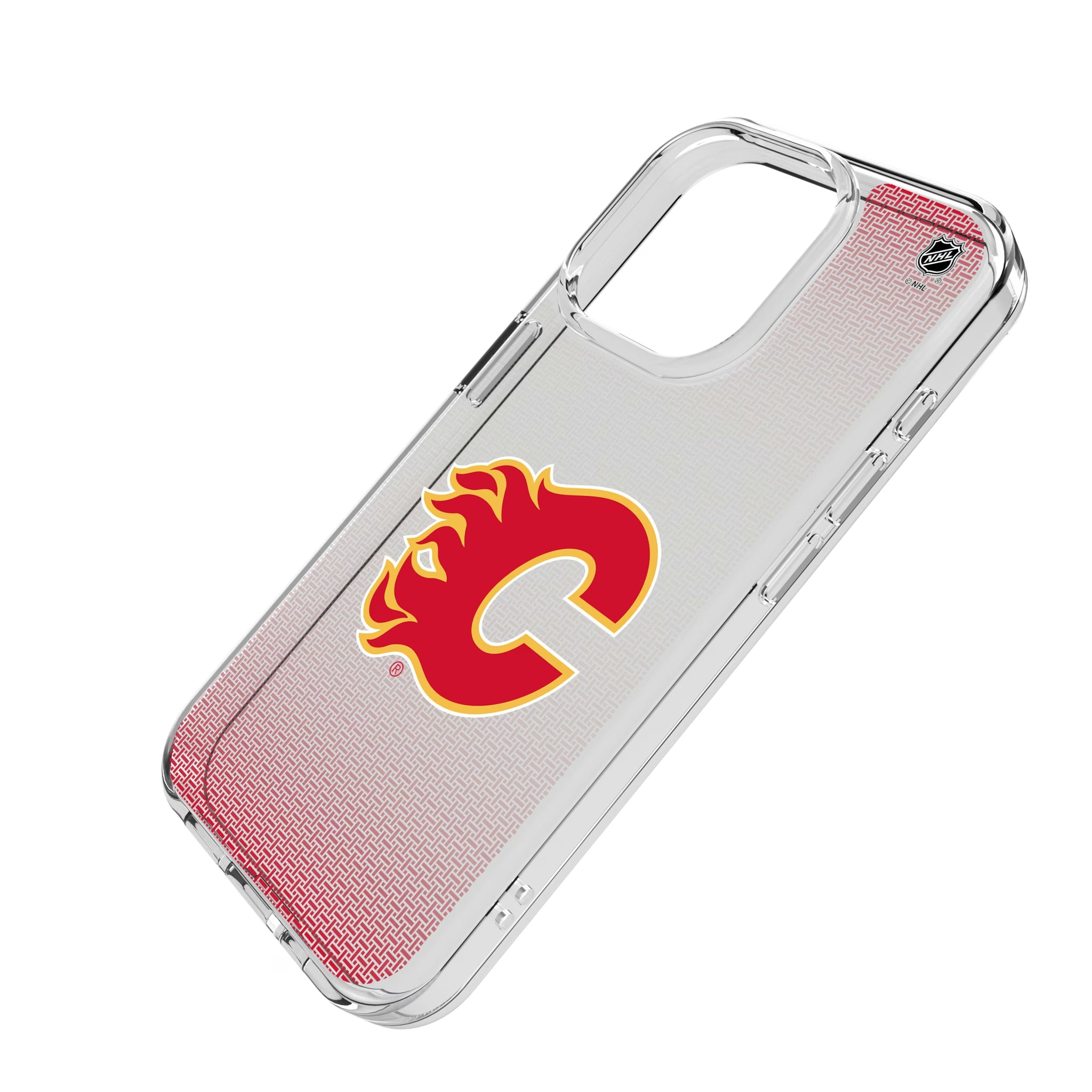 Calgary Flames Linen iPhone Clear Phone Case for Apple iPhone - Isometric View