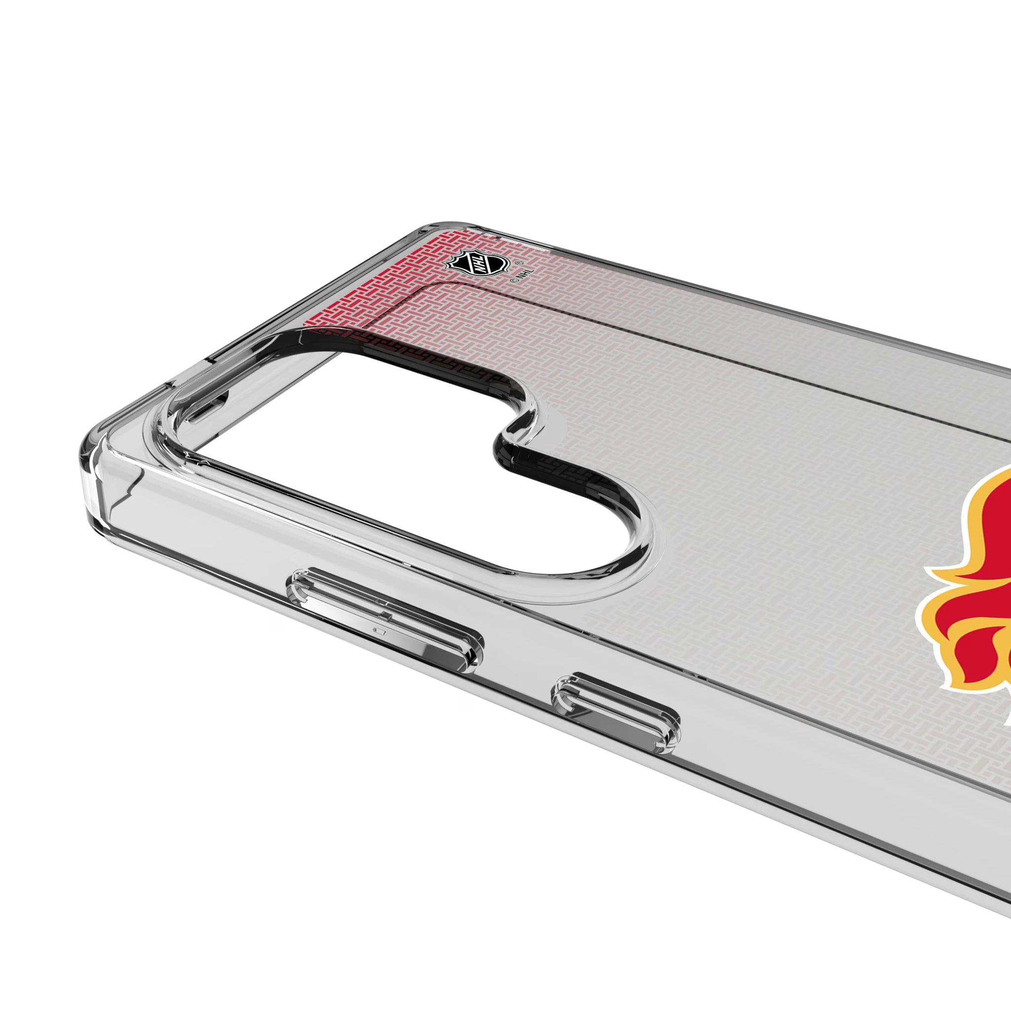 Calgary Flames Linen Galaxy Clear Phone Case for Samsung Galaxy - Detail