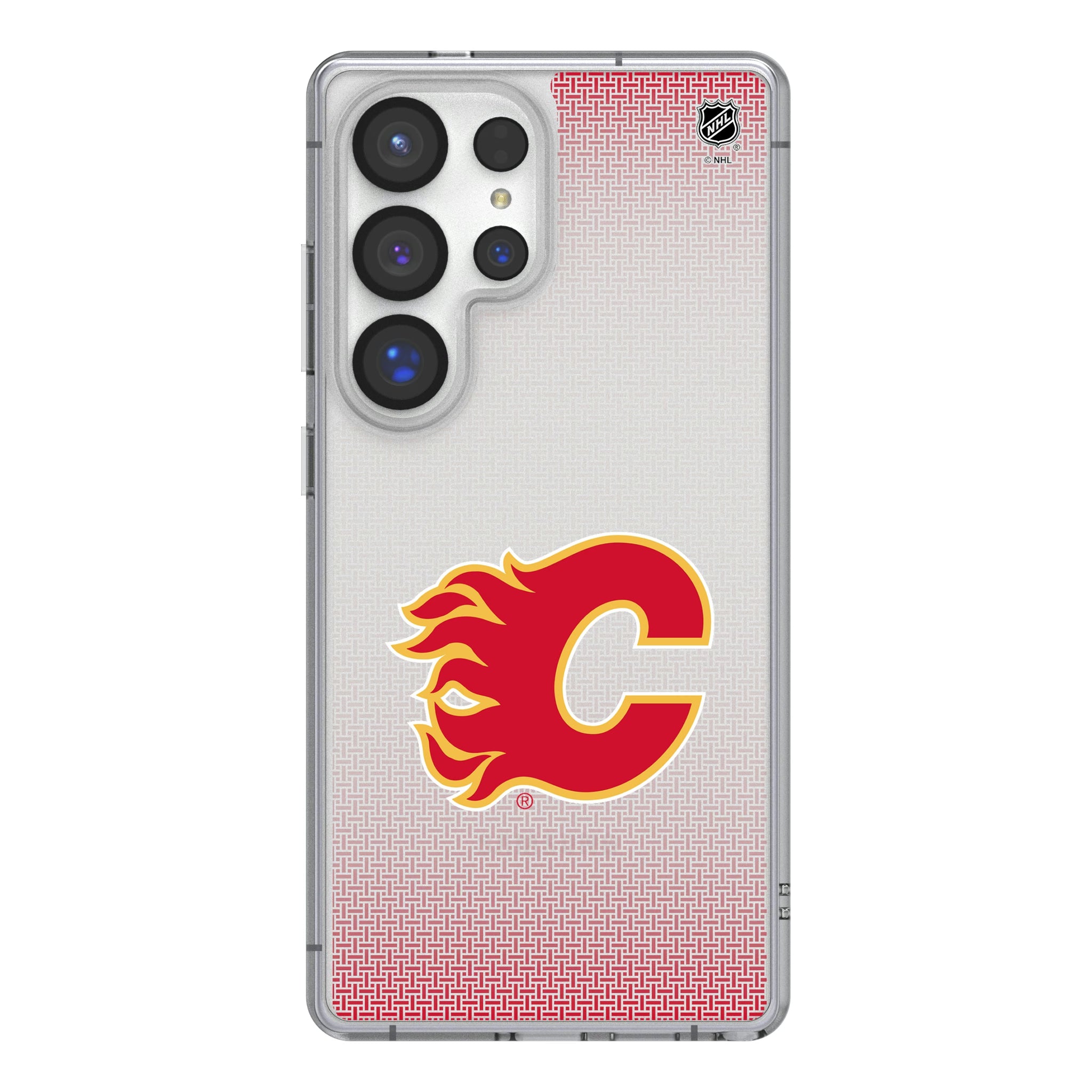 Calgary Flames Linen Galaxy Clear Phone Case for Samsung Galaxy