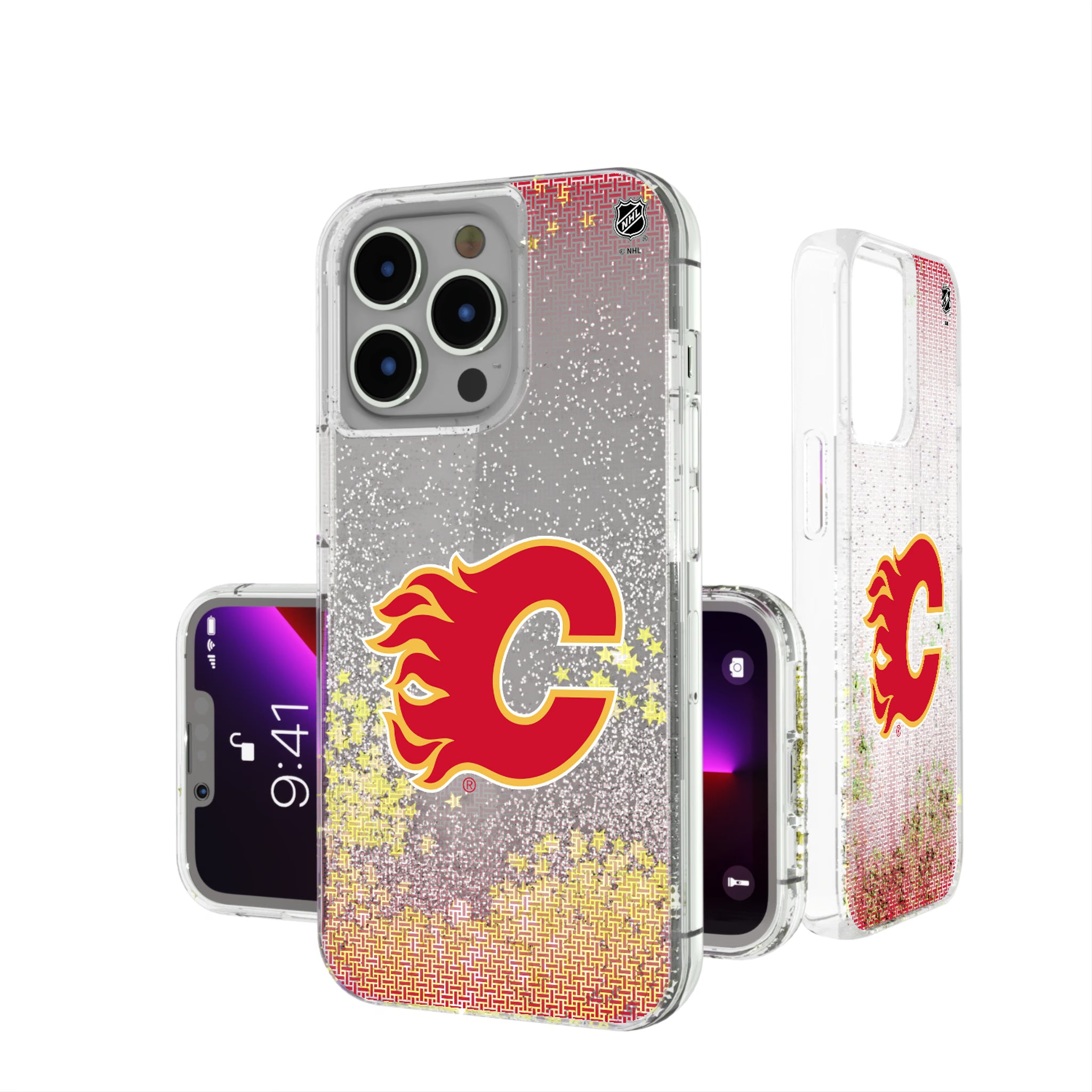 Calgary Flames Linen iPhone Glitter Phone Case for Apple iPhone
