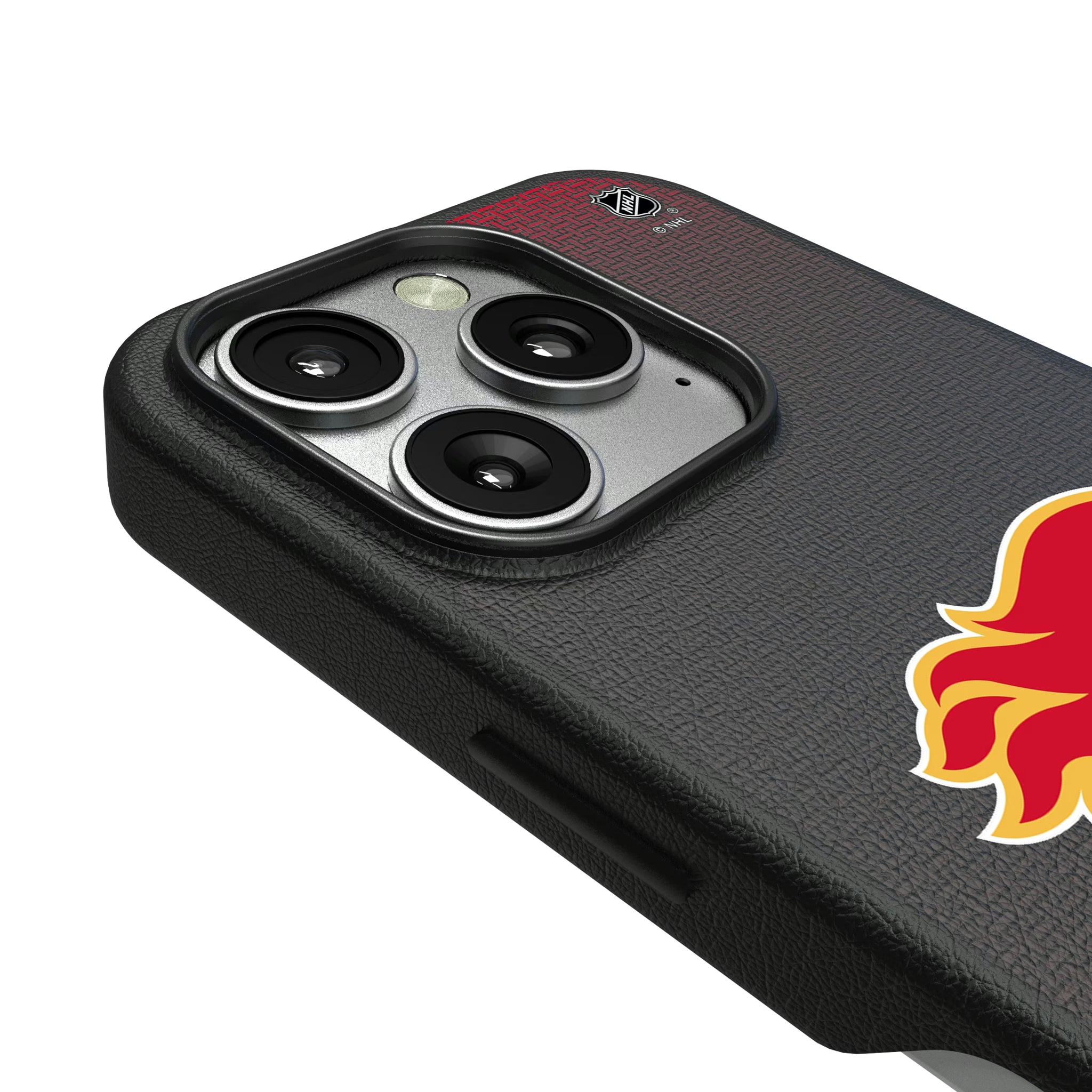 Calgary Flames Linen iPhone MagSafe Compatible Phone Case for Apple iPhone - Detail