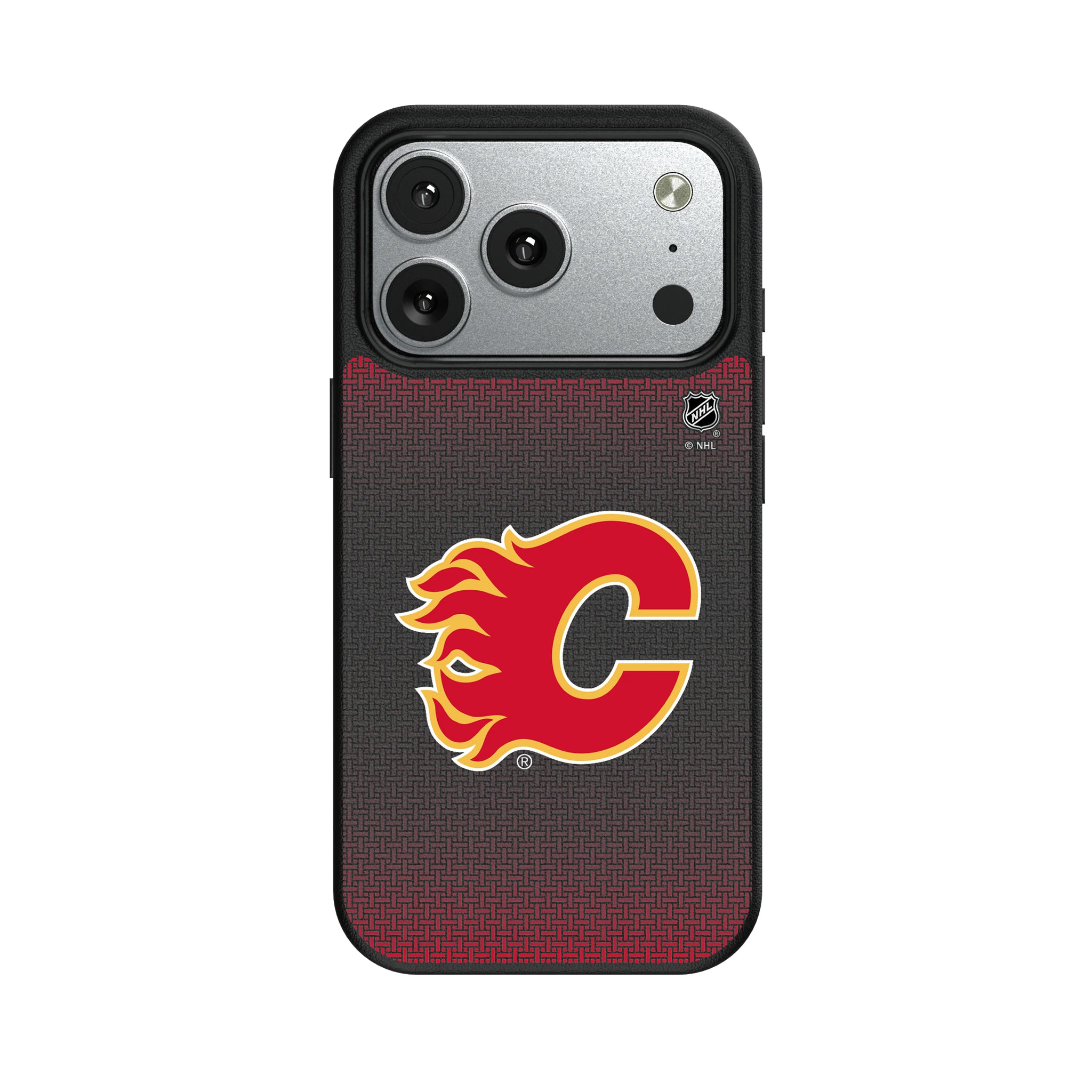 Calgary Flames Linen iPhone MagSafe Compatible Phone Case for Apple iPhone#Device_iPhone 17 Pro