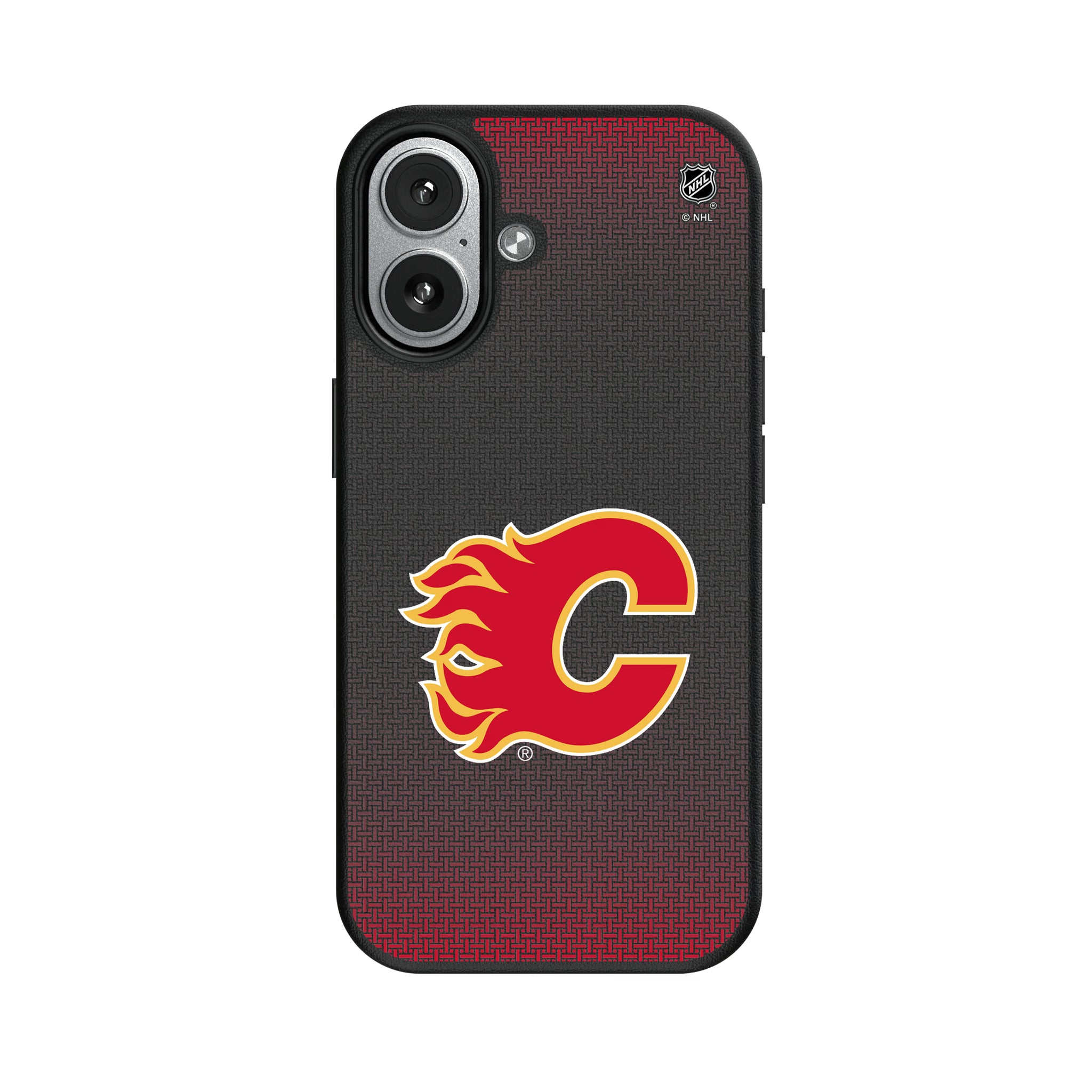 Calgary Flames Linen iPhone MagSafe Compatible Phone Case for Apple iPhone#Device_iPhone 17