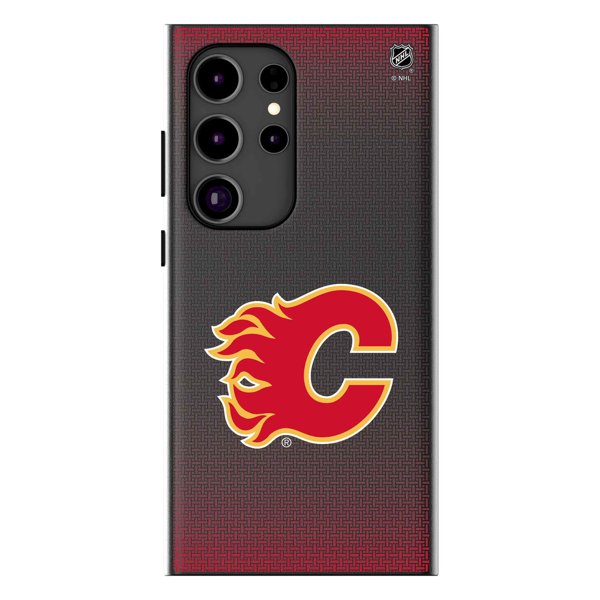 Calgary Flames Linen Galaxy MagSafe Compatible Phone Case for Samsung Galaxy