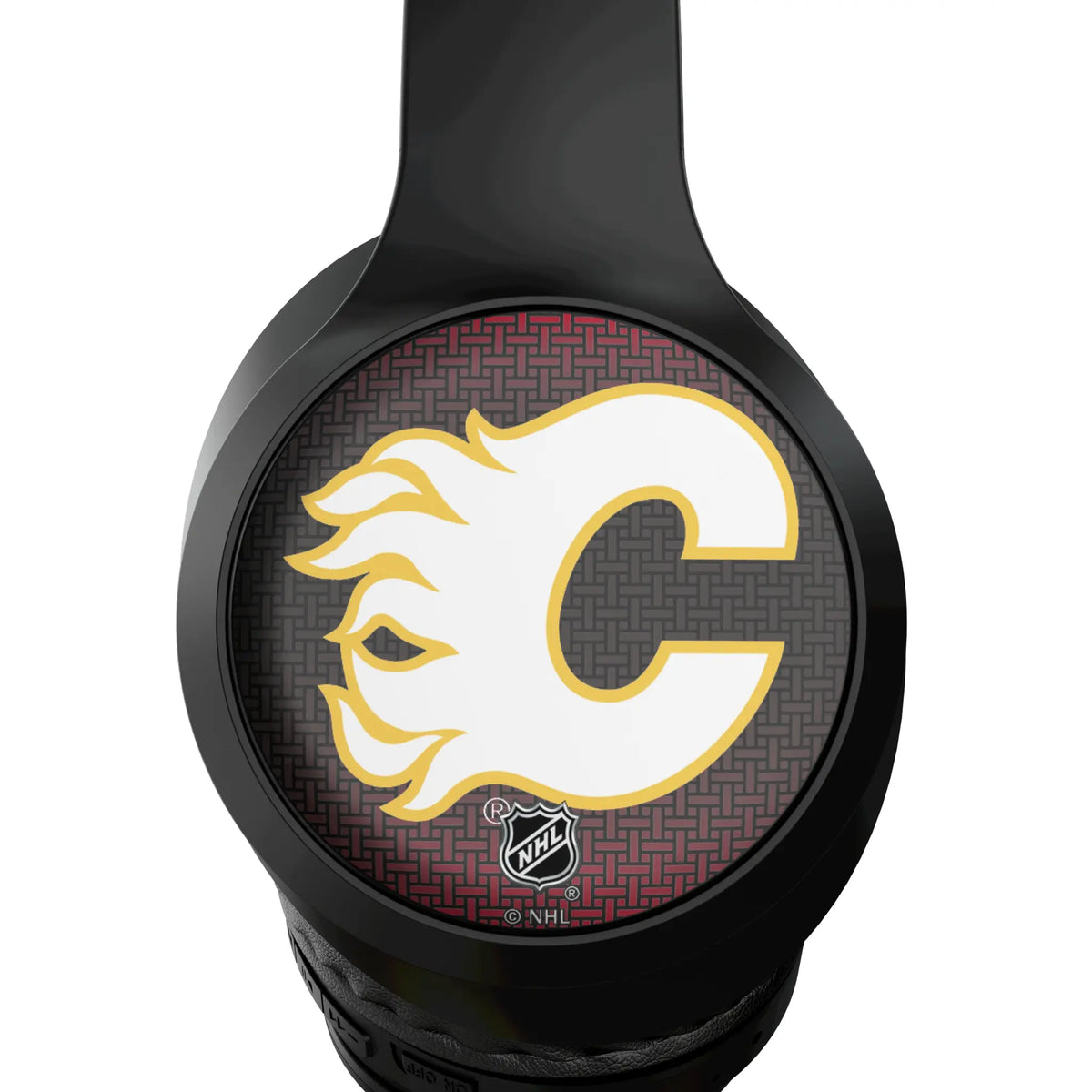 Calgary Flames Linen Wireless Over-Ear Headphones With Case - Detail