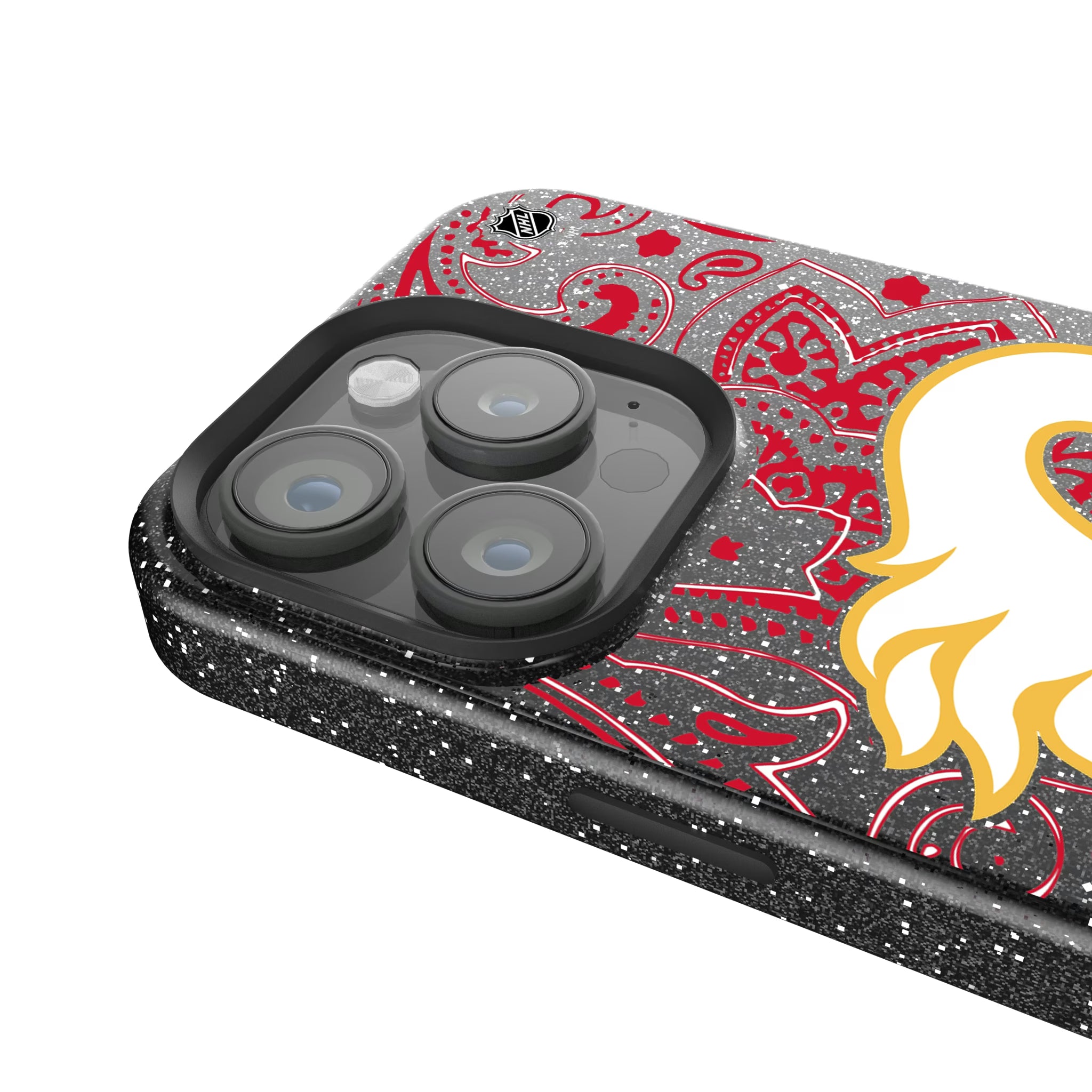 Calgary Flames Paisley iPhone Bling Phone Case for Apple iPhone - Detail