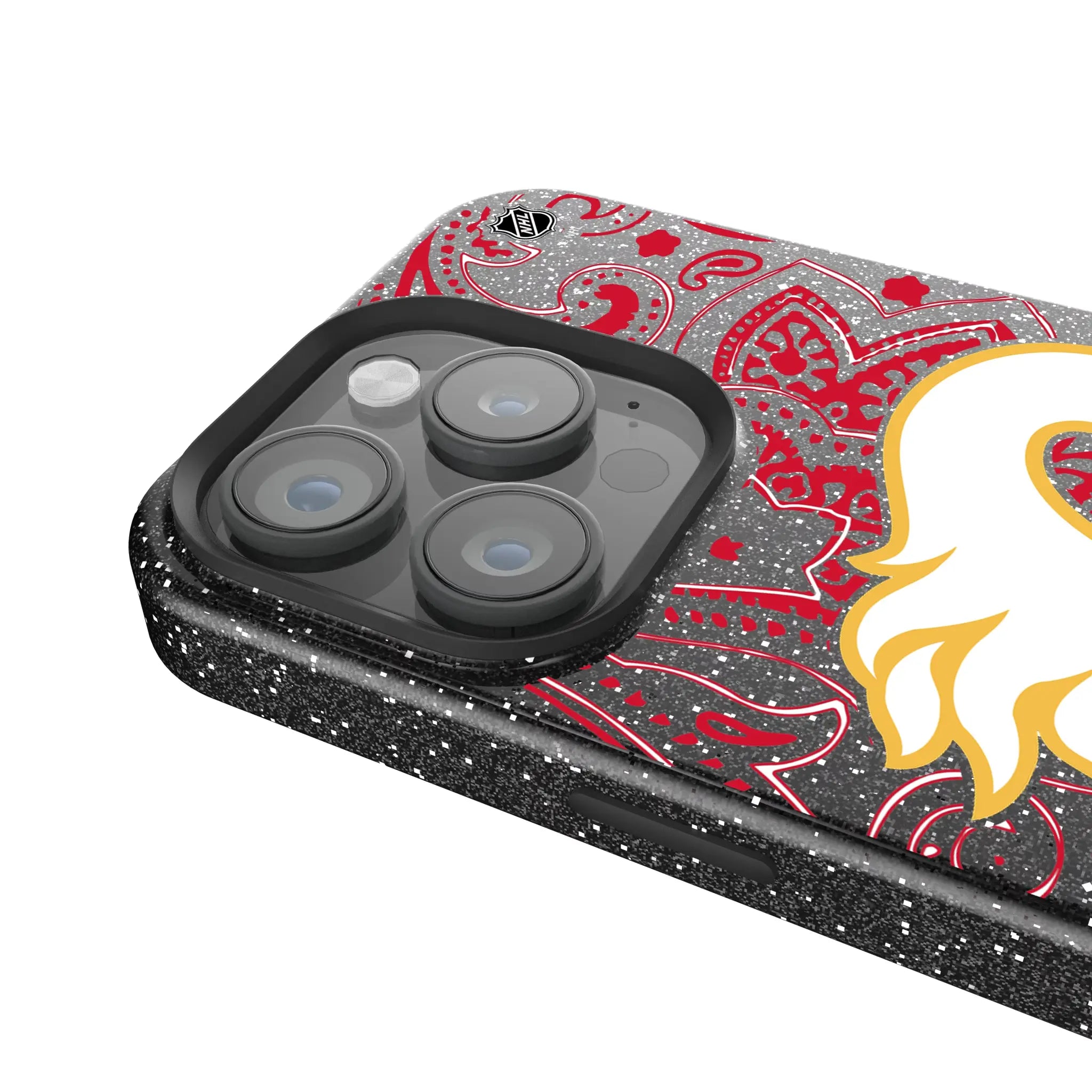 Calgary Flames Paisley iPhone Bling Phone Case for Apple iPhone - Detail