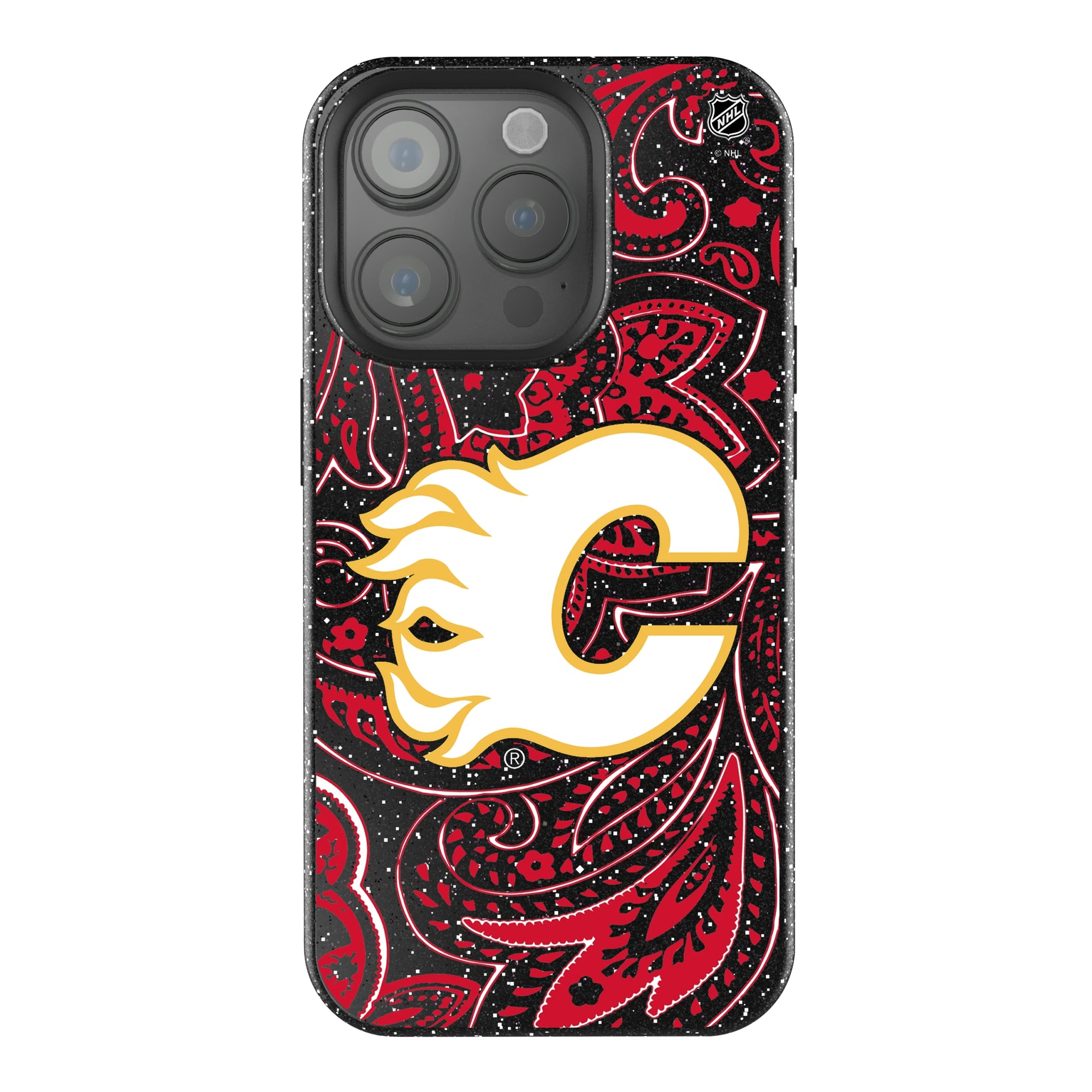 Calgary Flames Paisley iPhone Bling Phone Case for Apple iPhone