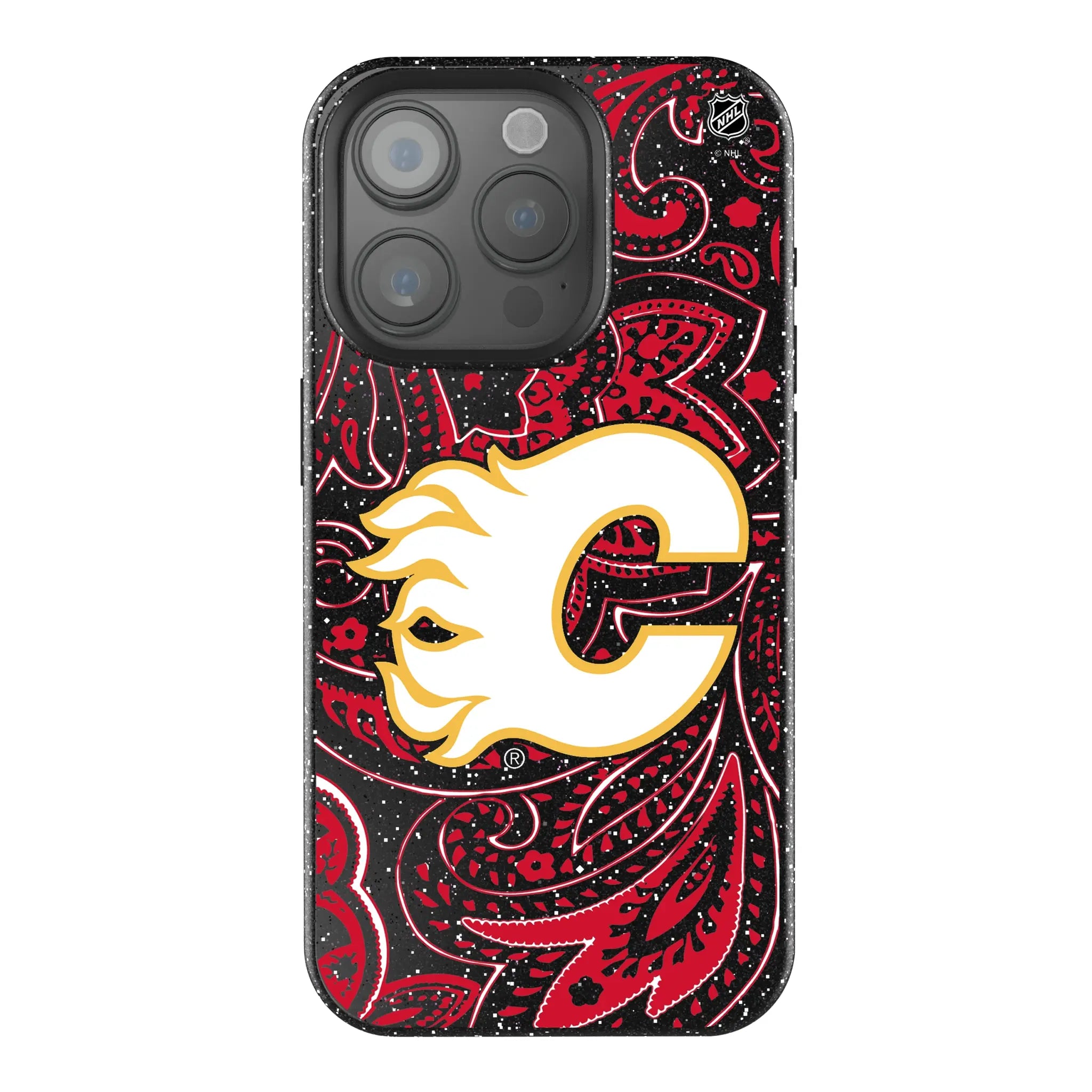 Calgary Flames Paisley iPhone Bling Phone Case for Apple iPhone