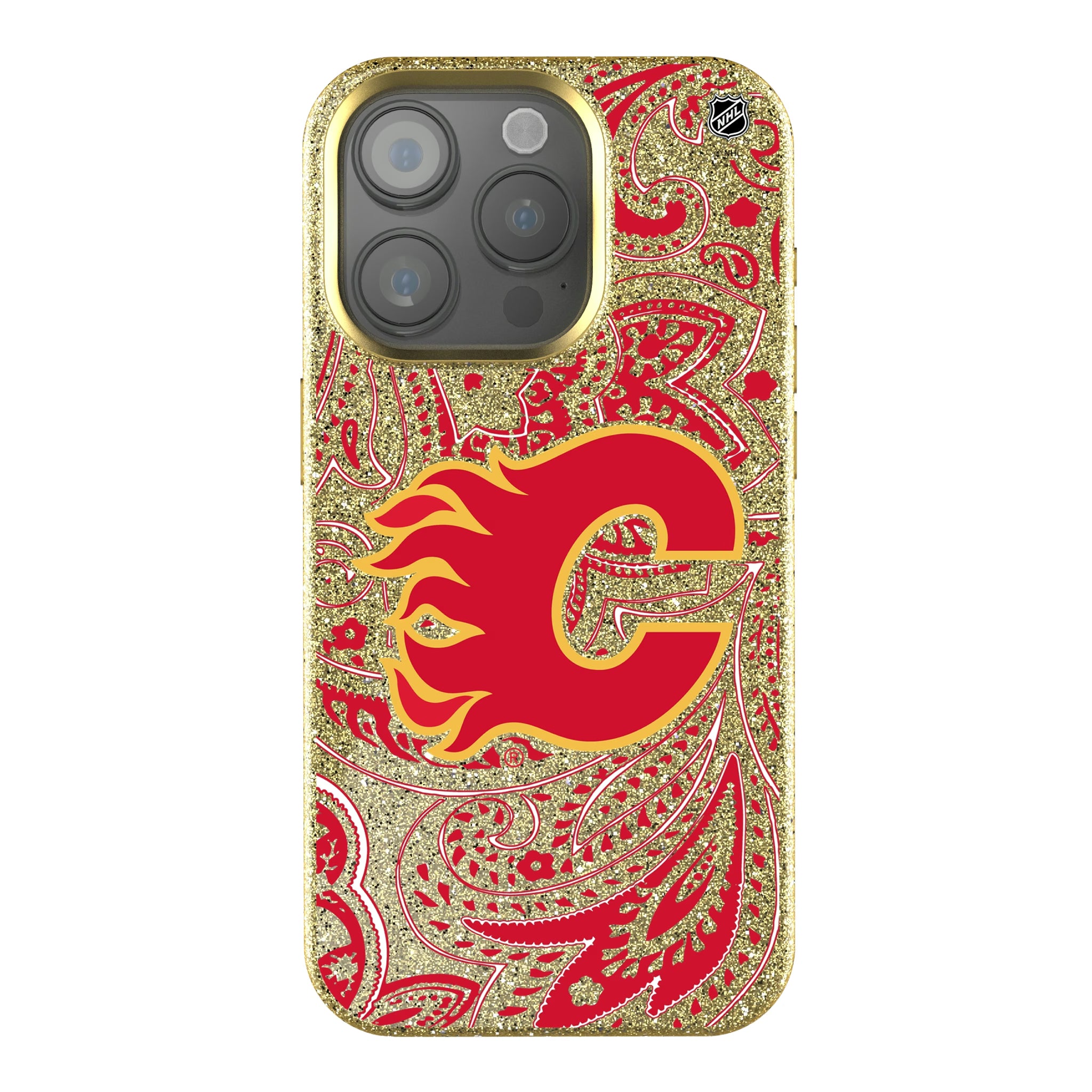 Calgary Flames Paisley iPhone Bling Phone Case for Apple iPhone
