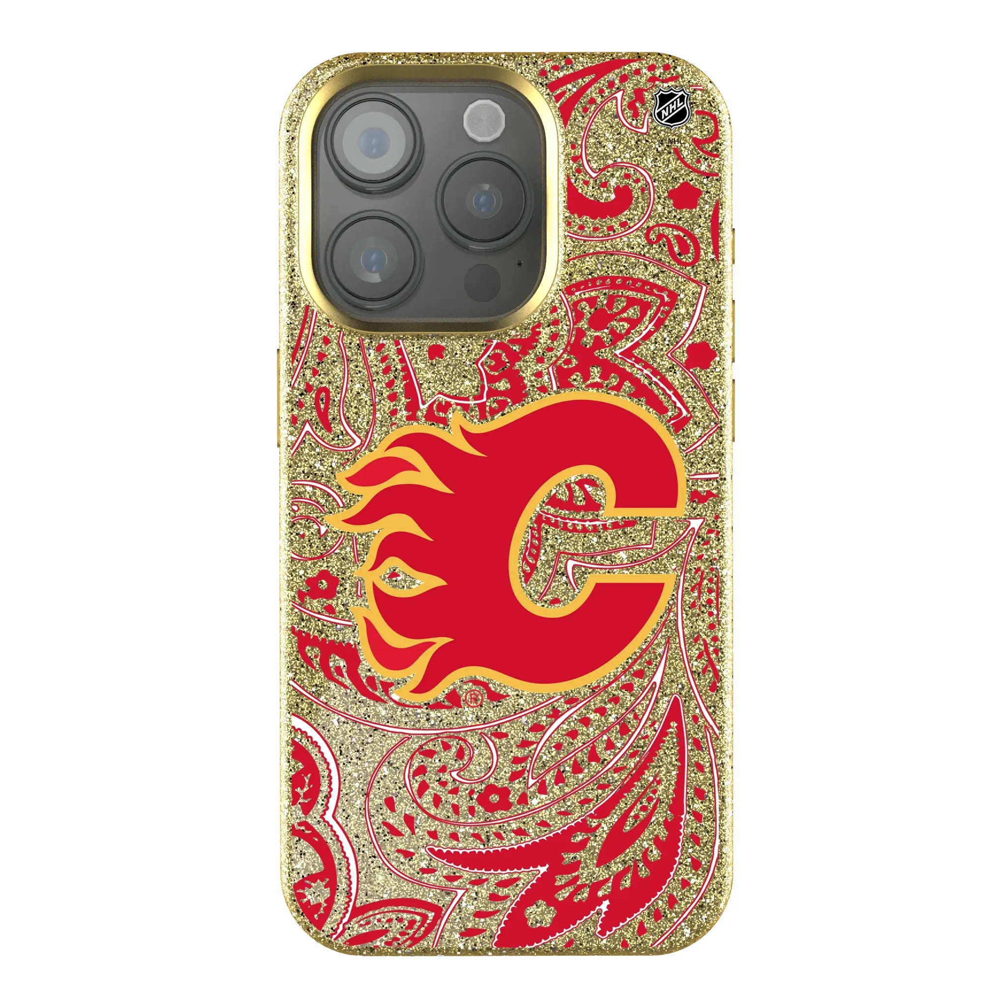 Calgary Flames Paisley iPhone Bling Phone Case for Apple iPhone