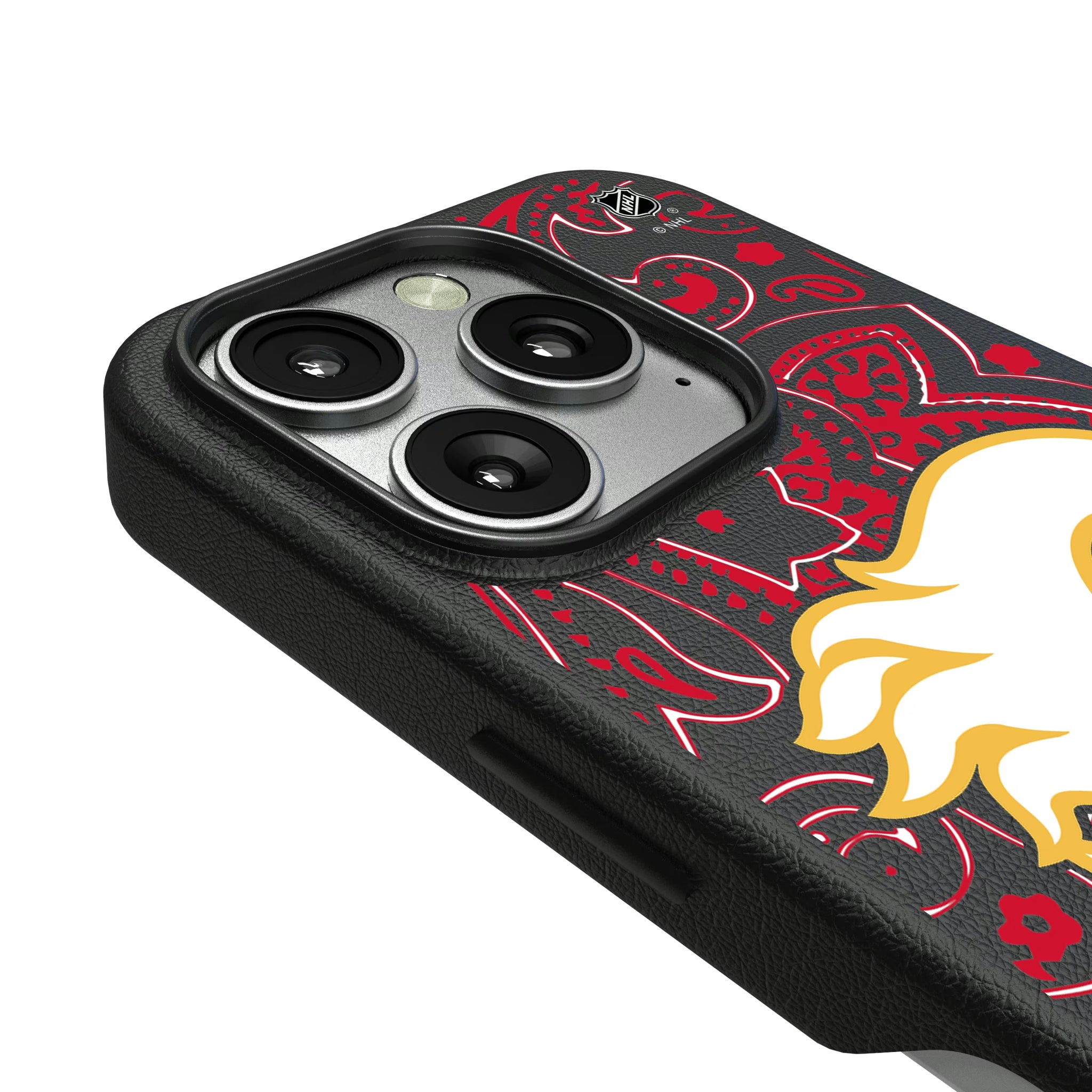 Calgary Flames Paisley iPhone MagSafe Compatible Phone Case for Apple iPhone - Detail