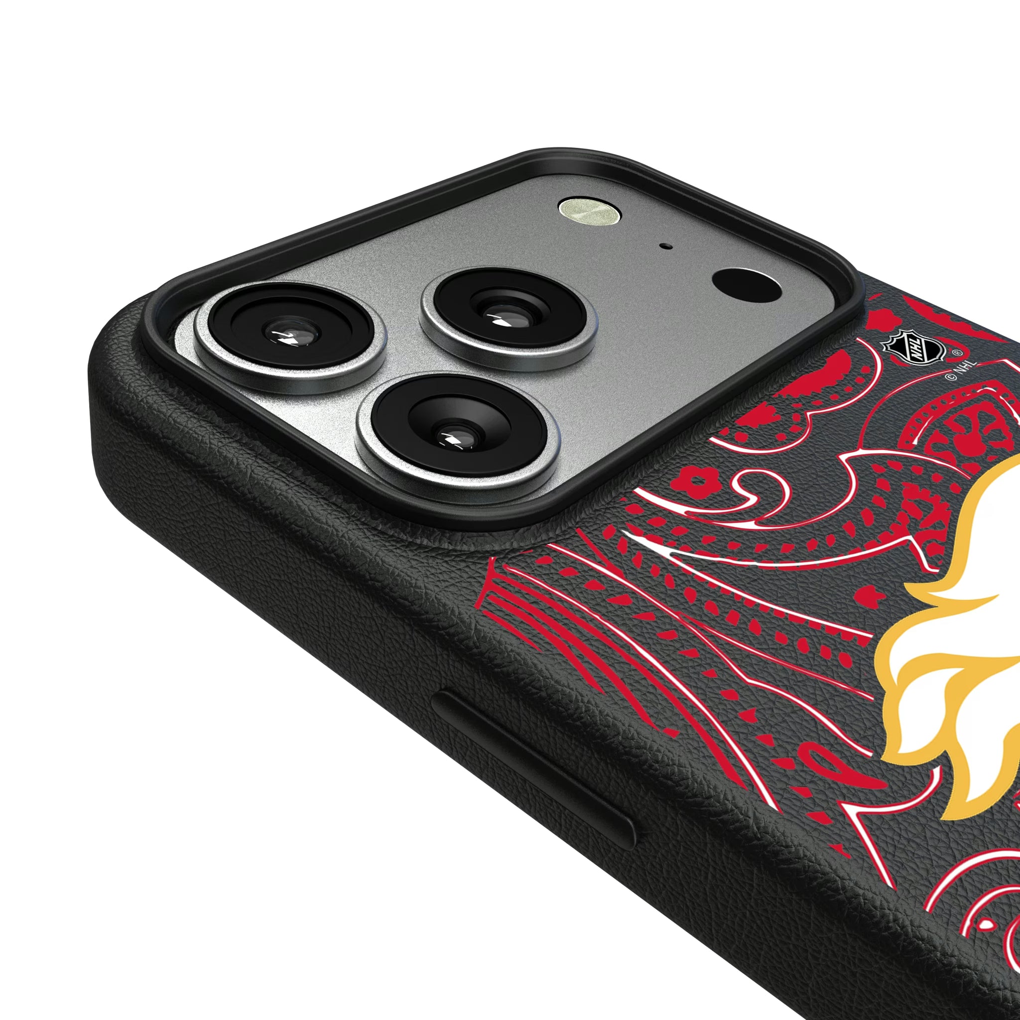 Calgary Flames Paisley iPhone MagSafe Compatible Phone Case for Apple iPhone - Detail#Device_iPhone 17 Pro