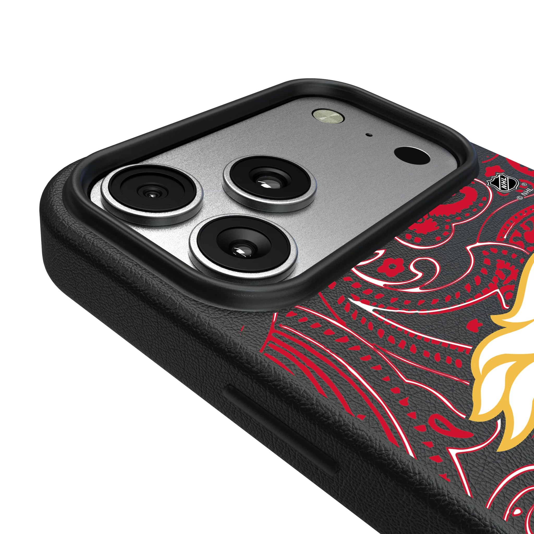 Calgary Flames Paisley iPhone MagSafe Compatible Phone Case for Apple iPhone - Detail#Device_iPhone 17 Pro Max