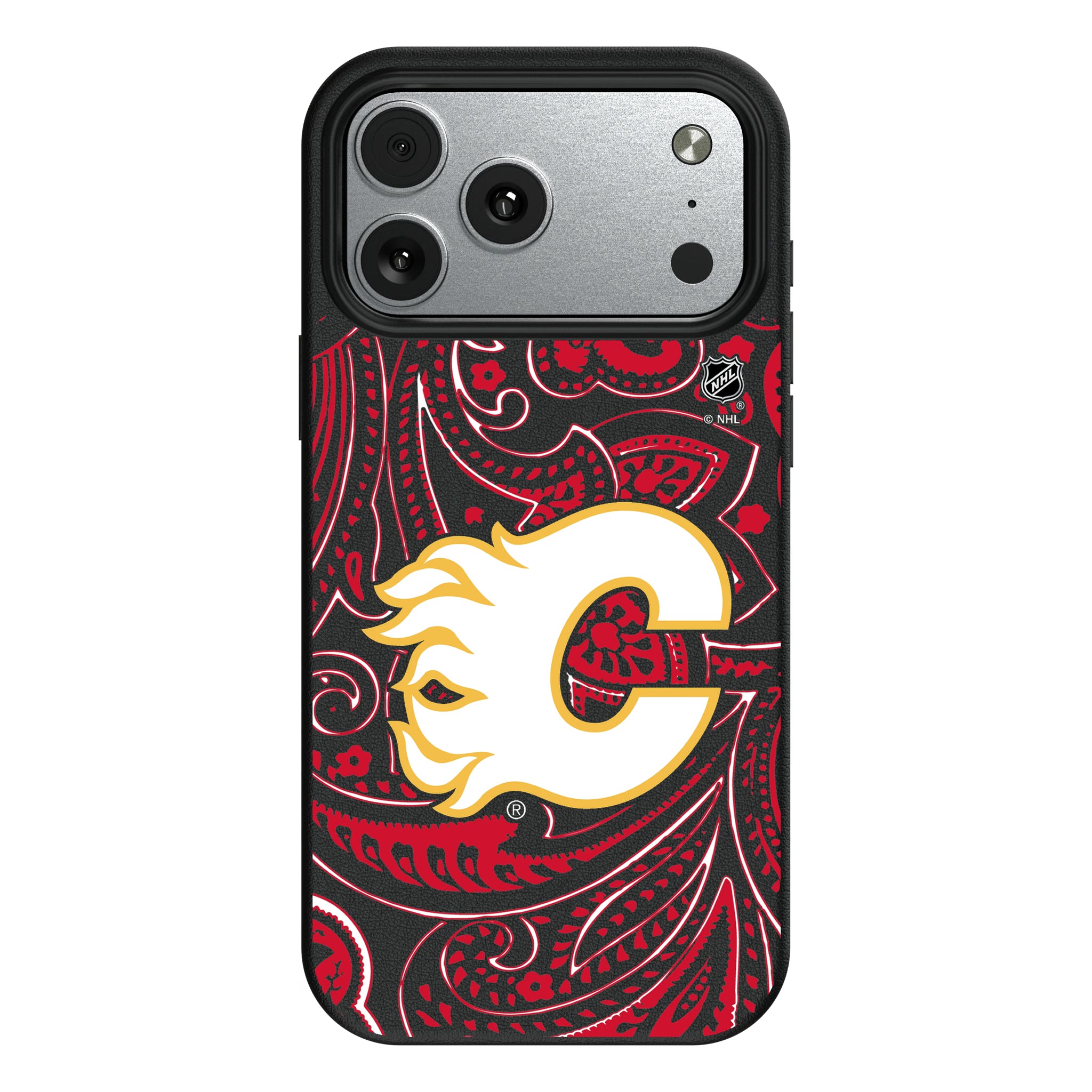 Calgary Flames Paisley iPhone MagSafe Compatible Phone Case for Apple iPhone#Device_iPhone 17 Pro Max