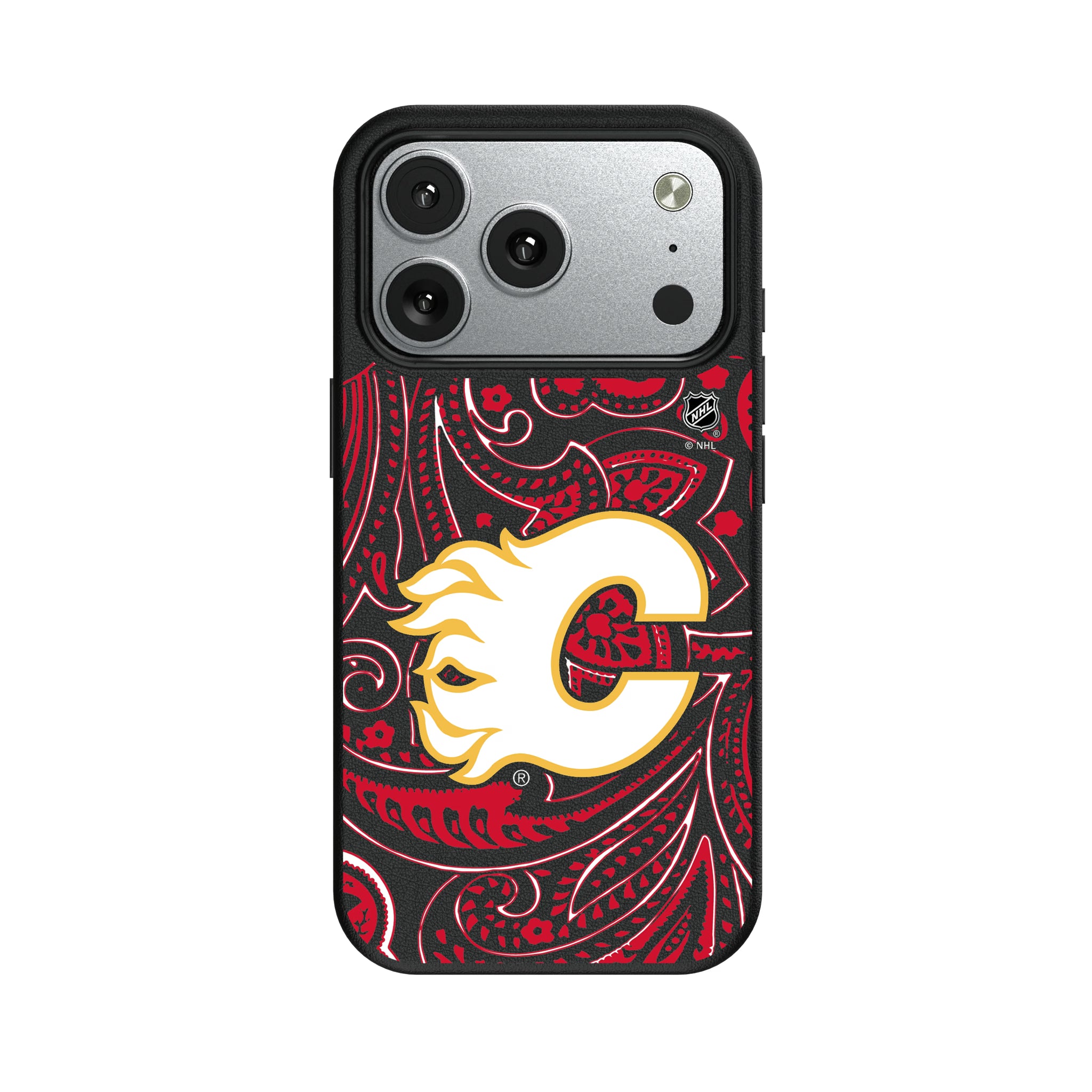 Calgary Flames Paisley iPhone MagSafe Compatible Phone Case for Apple iPhone#Device_iPhone 17 Pro