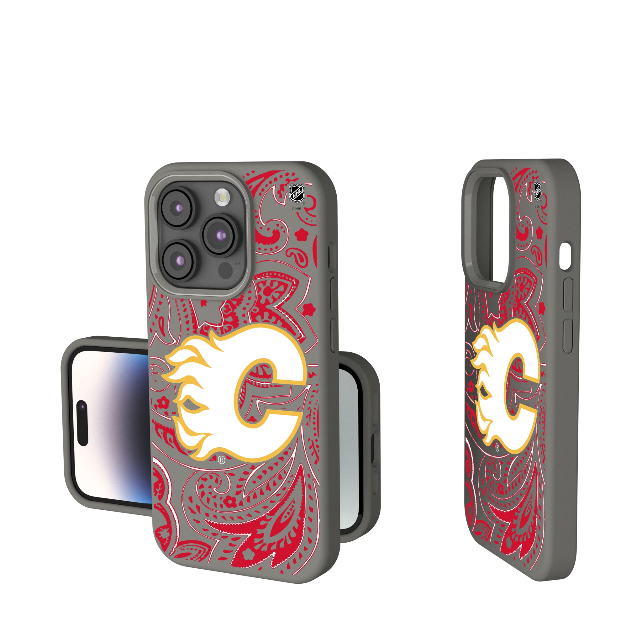 Calgary Flames Paisley iPhone Soft Touch Phone Case for Apple iPhone