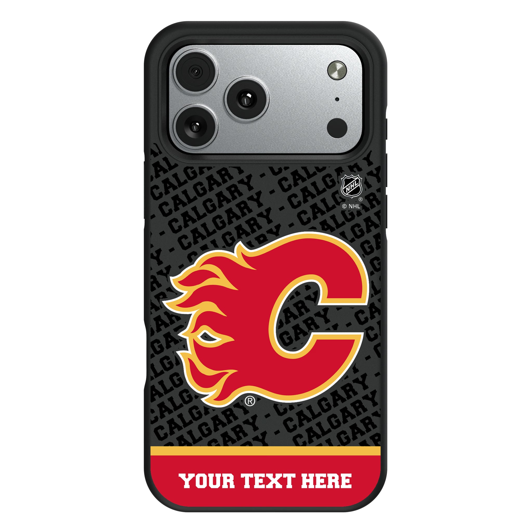 Calgary Flames Personalized EndZone Plus iPhone Bump Phone Case for Apple iPhone#Device_iPhone 17 Pro Max