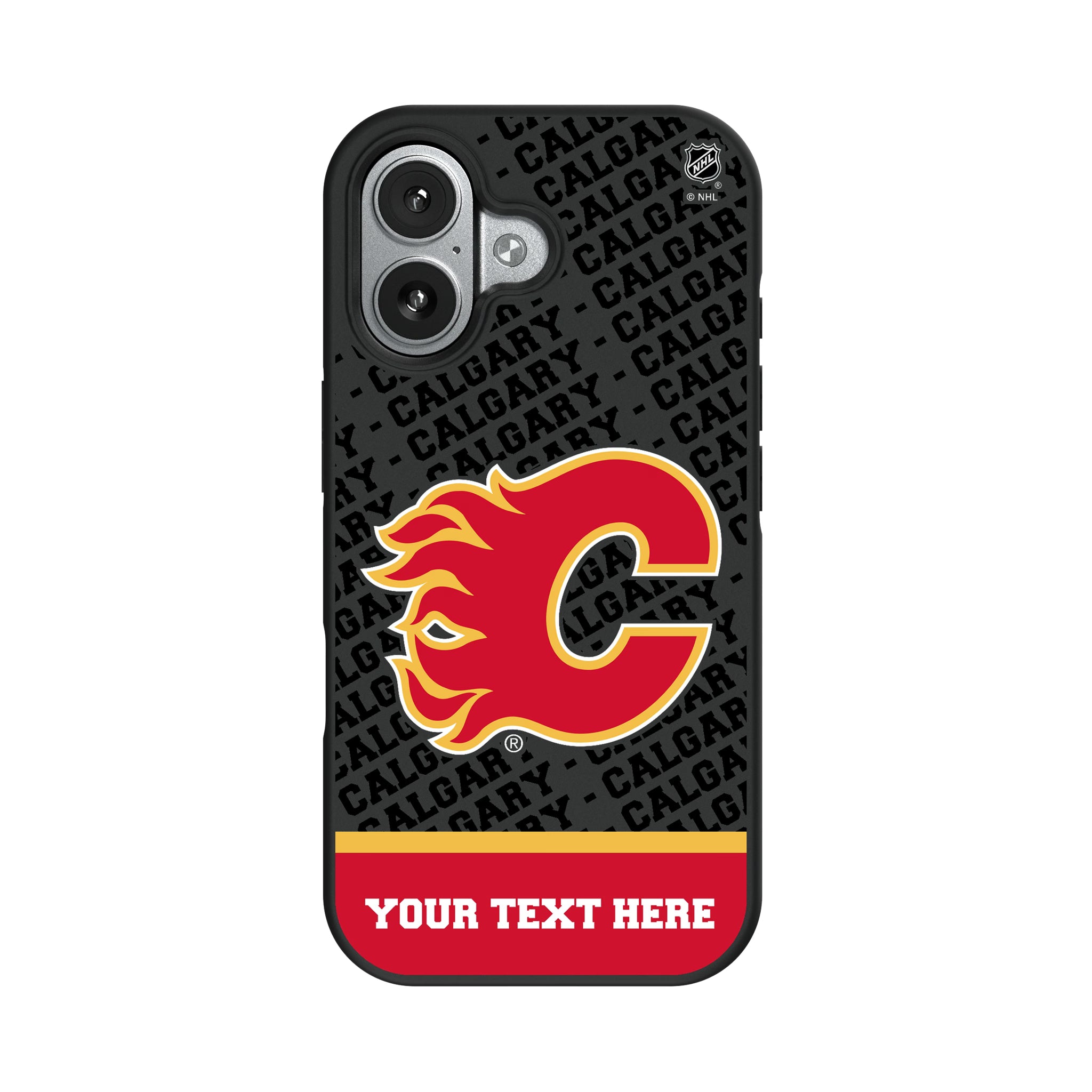 Calgary Flames Personalized EndZone Plus iPhone Bump Phone Case for Apple iPhone#Device_iPhone 17