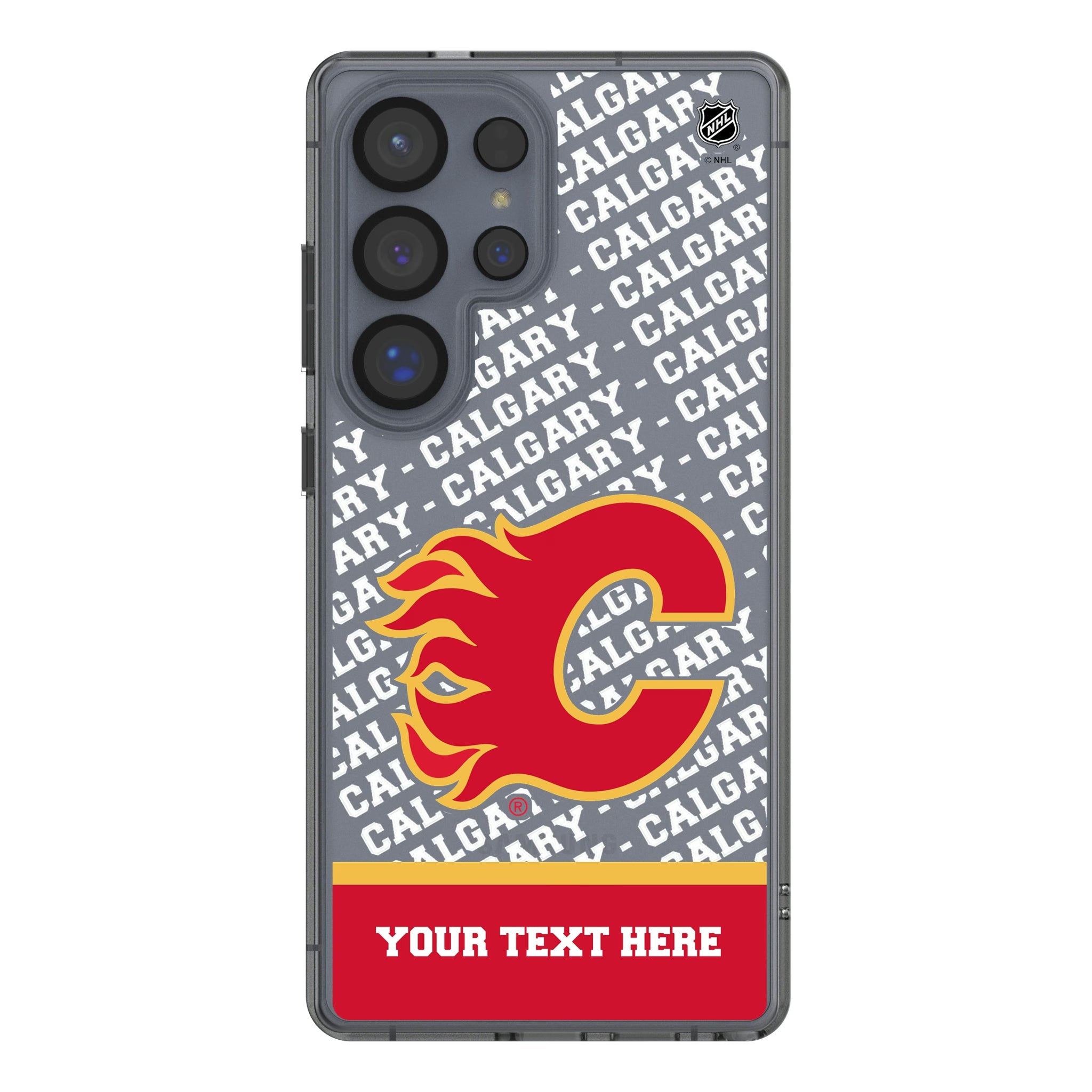 Calgary Flames Personalized EndZone Plus Galaxy Clear Phone Case for Samsung Galaxy