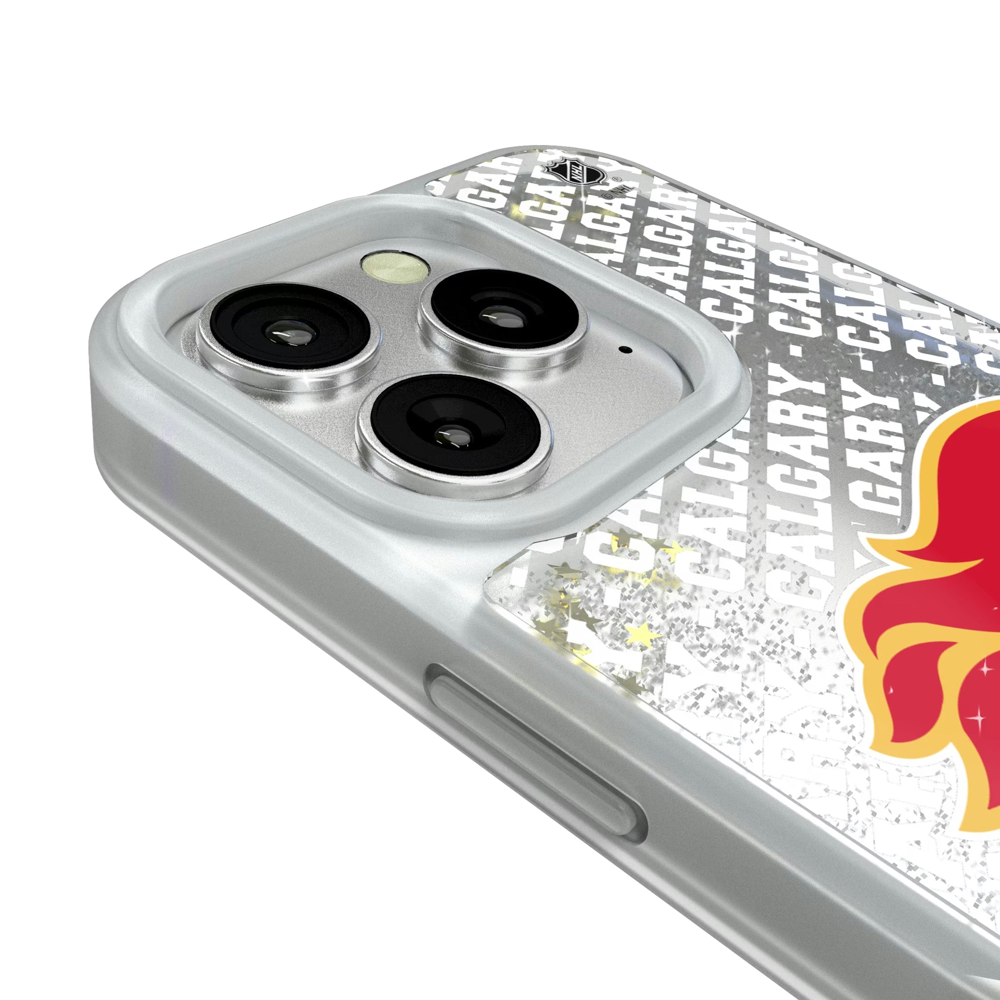 Calgary Flames Personalized EndZone Plus iPhone Glitter Phone Case for Apple iPhone - Detail#Device_iPhone 16 Pro