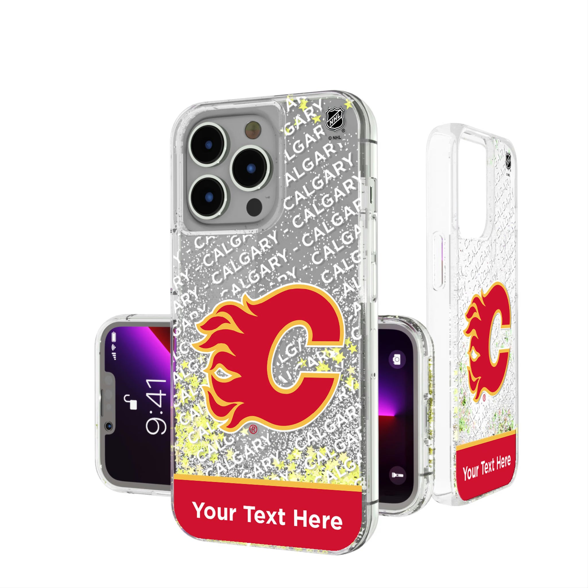 Calgary Flames Personalized EndZone Plus iPhone Glitter Phone Case for Apple iPhone