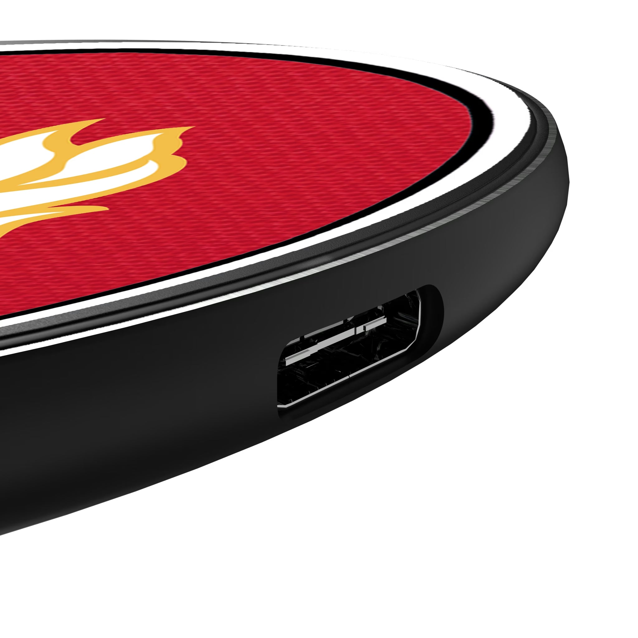 Calgary Flames Personalized Endzone Solid 15-Watt Wireless Charger - Detail