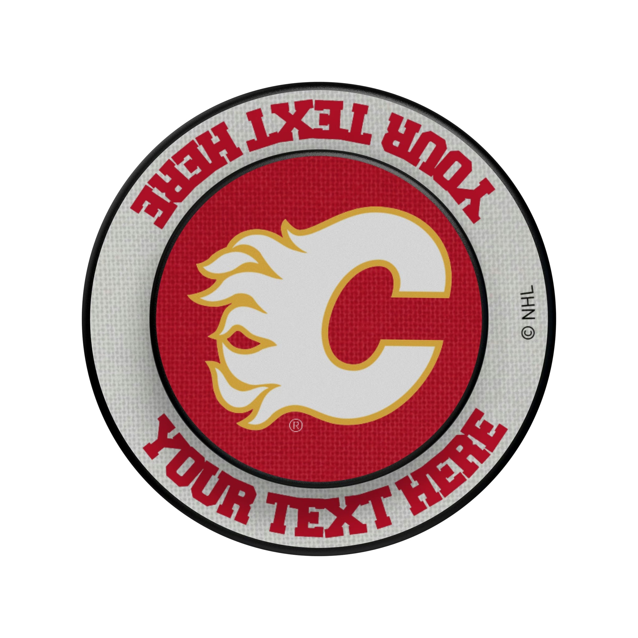 Calgary Flames Personalized Endzone Solid Popsockets Round Magnetic