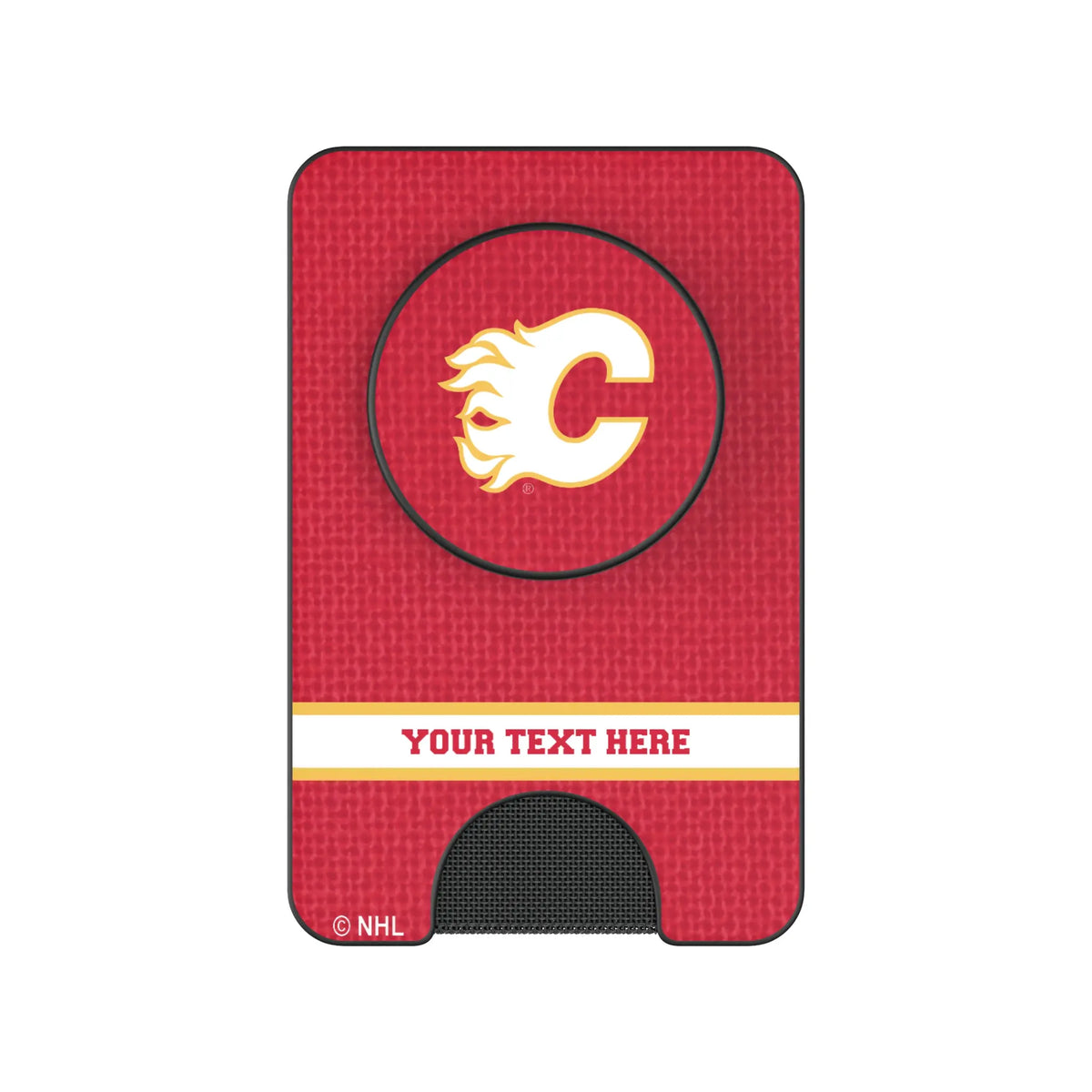 Calgary Flames Personalized Endzone Solid Popsockets Wallet Magnetic