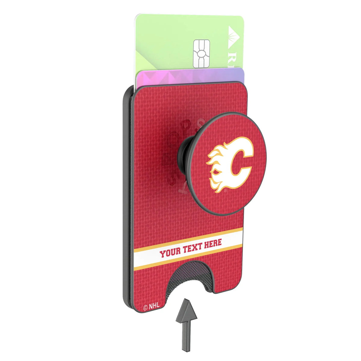 Calgary Flames Personalized Endzone Solid Popsockets Wallet Magnetic - Detail