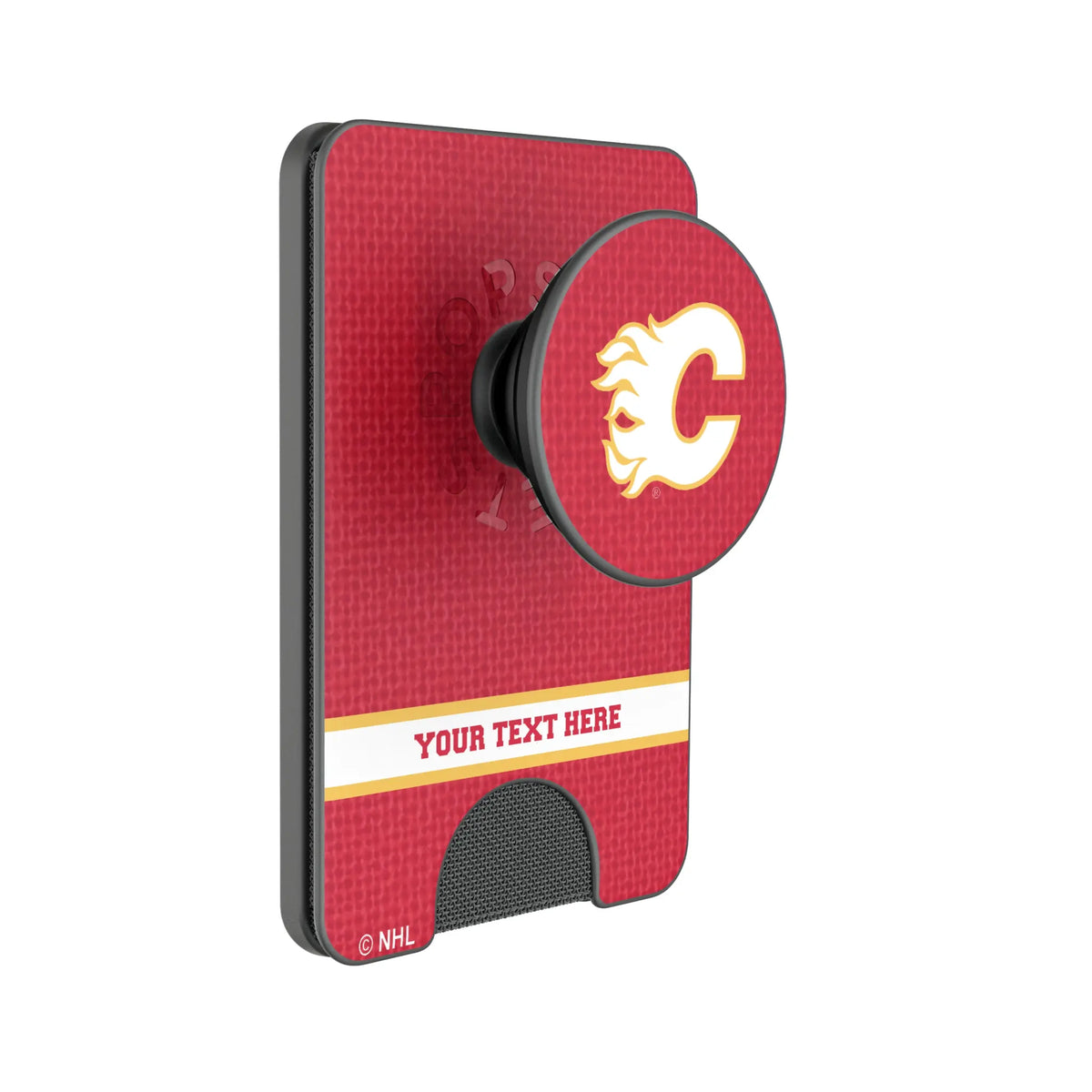 Calgary Flames Personalized Endzone Solid Popsockets Wallet Magnetic