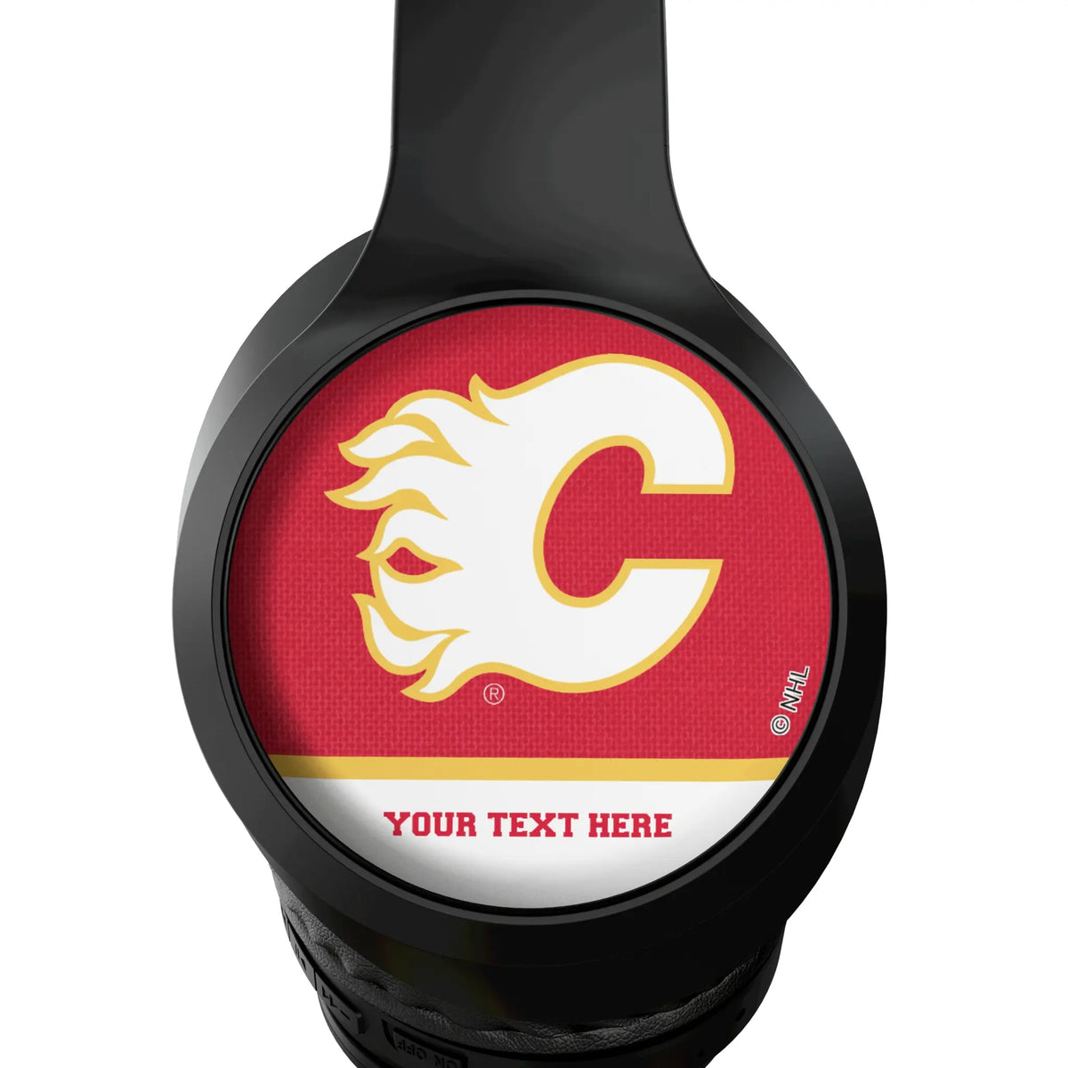 Calgary Flames Personalized Endzone Solid Wireless Over-Ear Headphones With Case - Detail